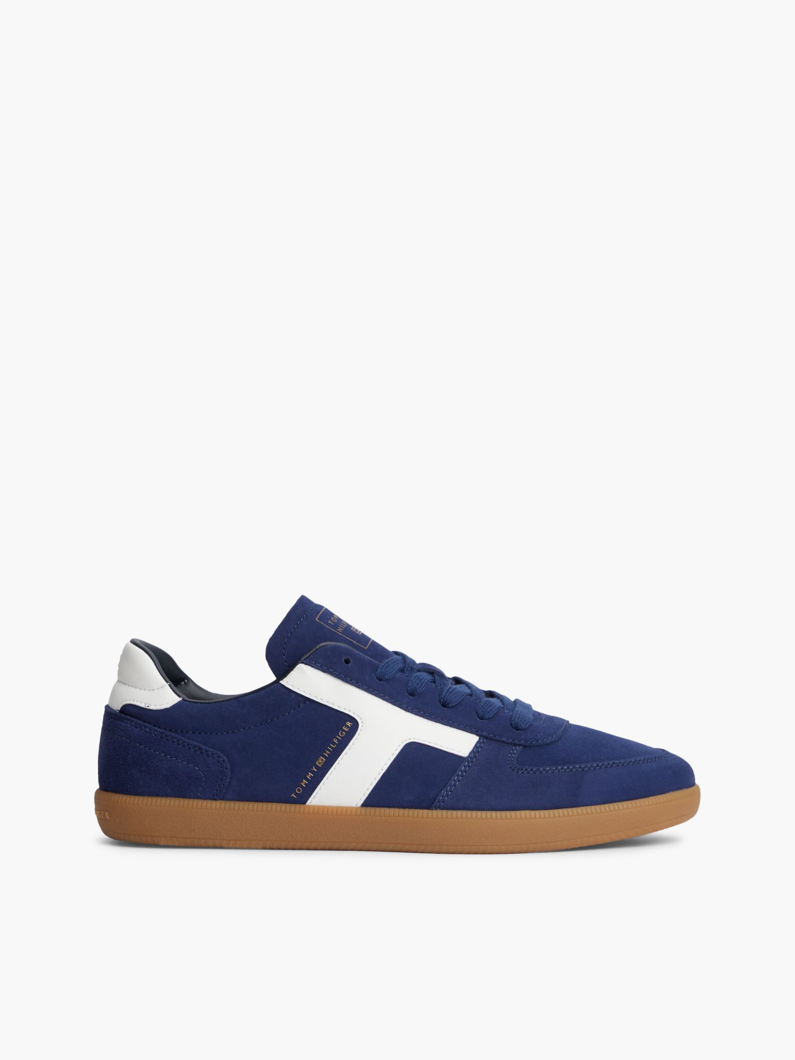 Tommy Hilfiger TH Tribeca suède sneaker met gemengde texturen in marine