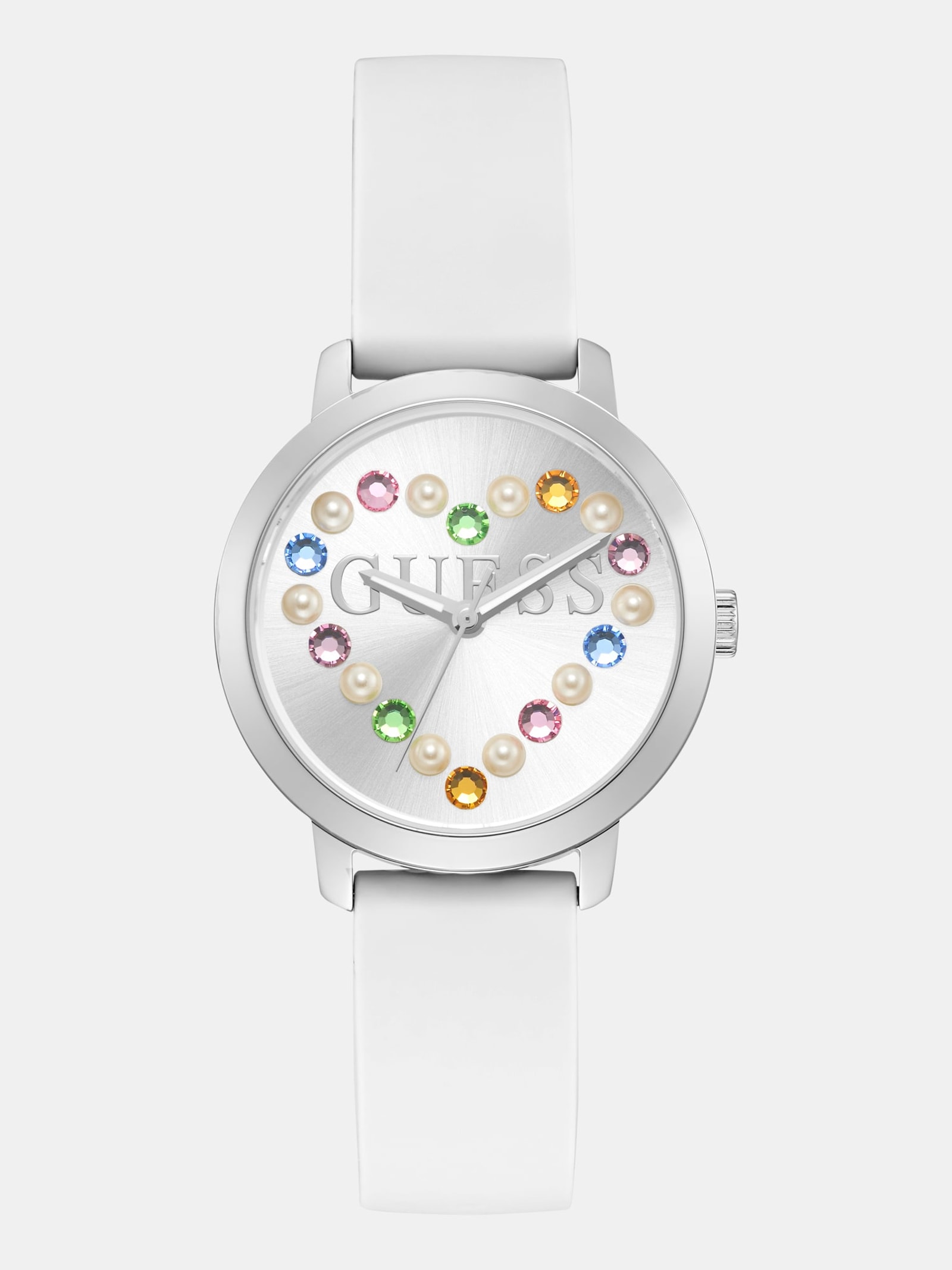 Guess Analoge Horloge Van Siliconen, 36 Mm in wit