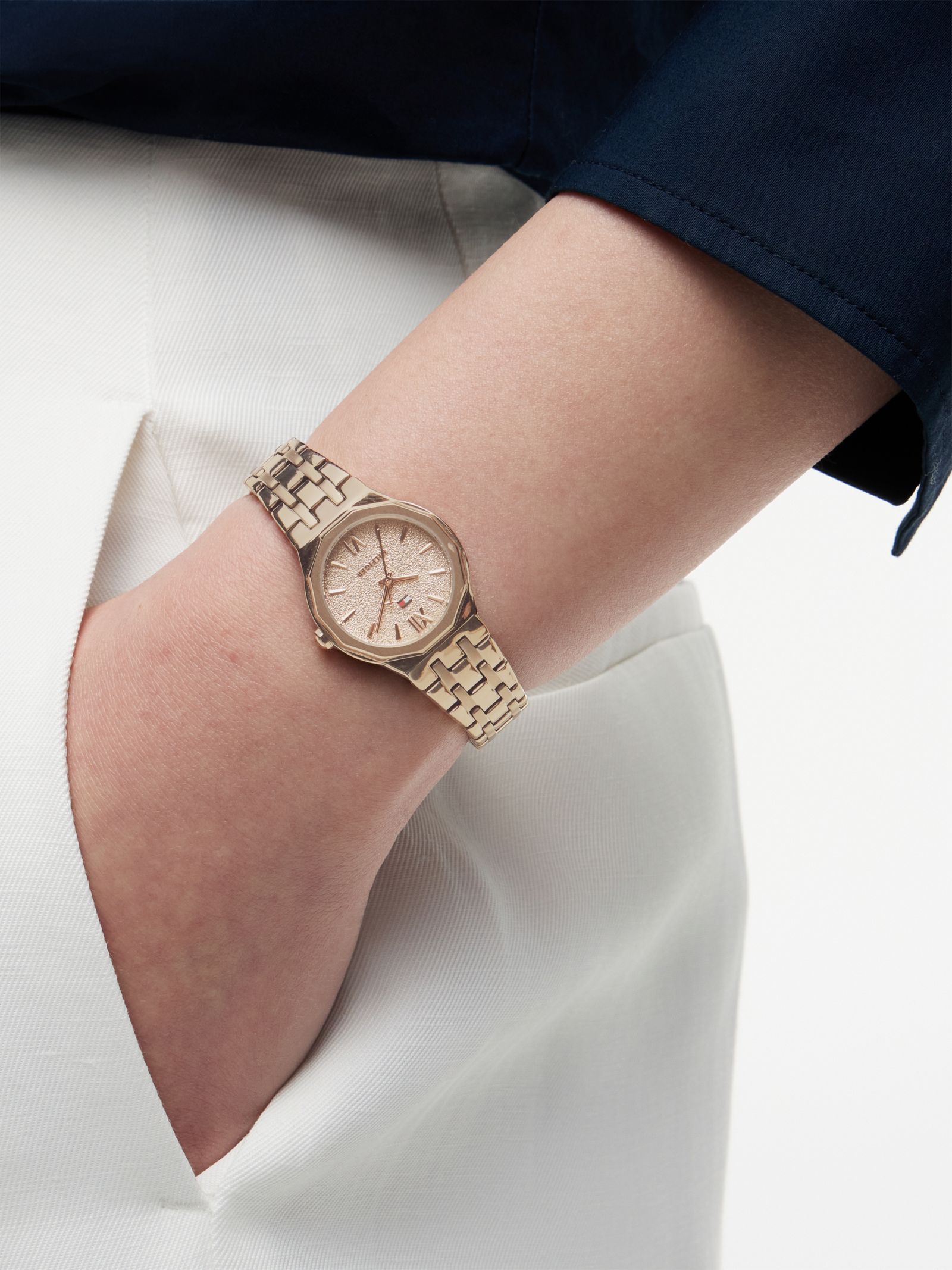 Tommy Hilfiger Roséverguld horloge met frosted wijzerplaat