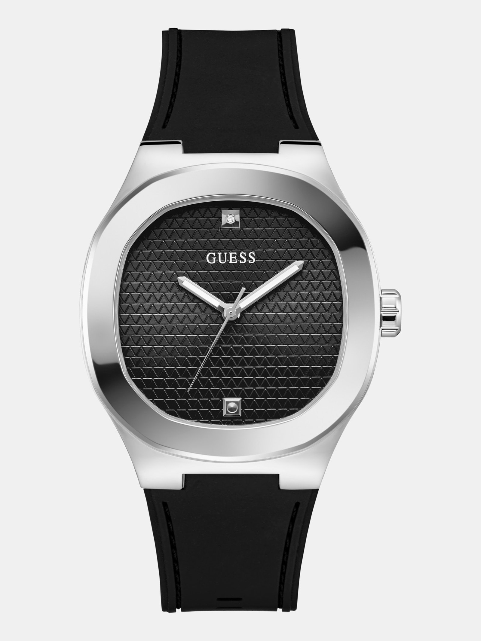 Guess Siliconen Multifunctioneel Horloge 42 Mm in zwart