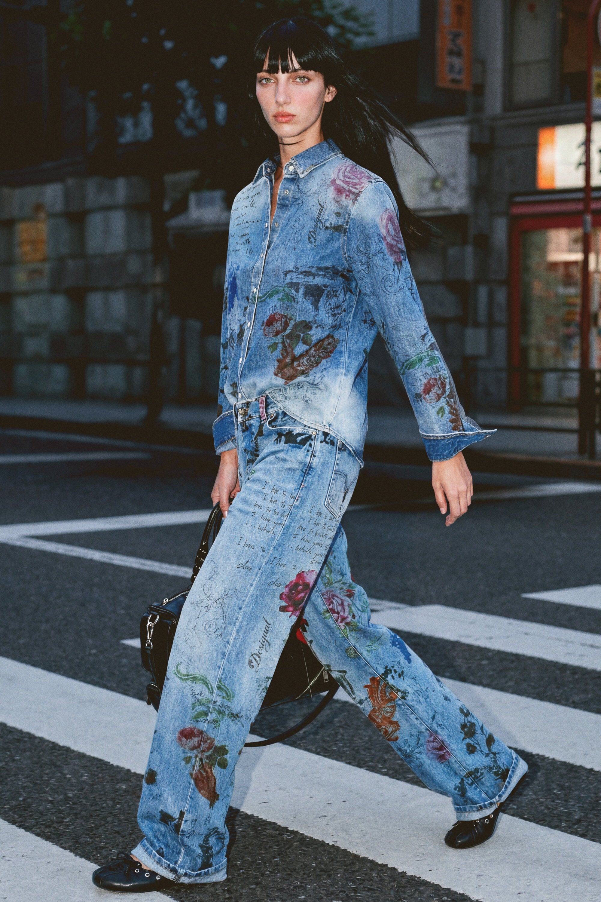Desigual Bedrukte rechte spijkerbroek for women