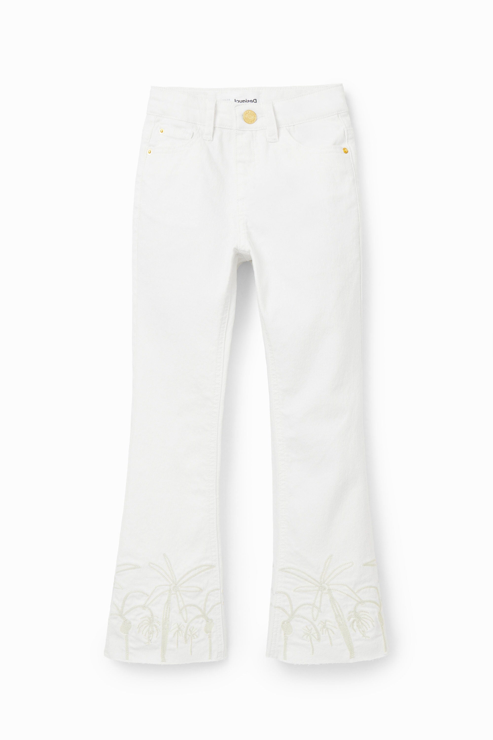 Desigual Lange flared jeans met borduursels