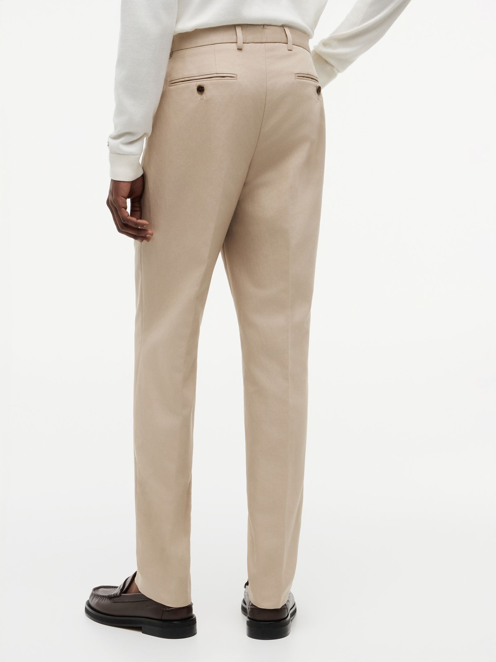 Tommy Hilfiger Regular broek van linnenmix met persvouwen