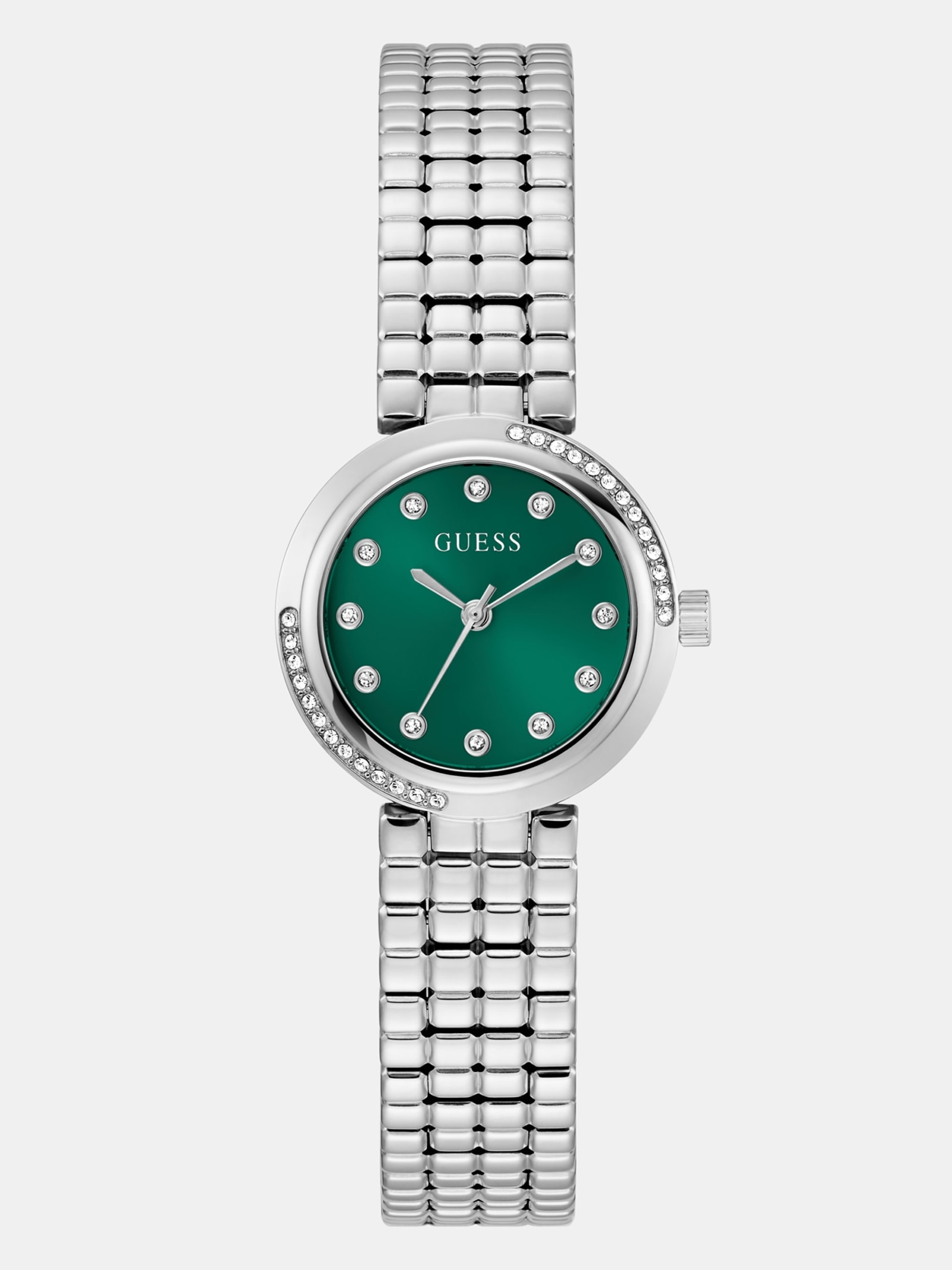 Guess Analoog Horloge Met Kristallen 28 Mm in zilver