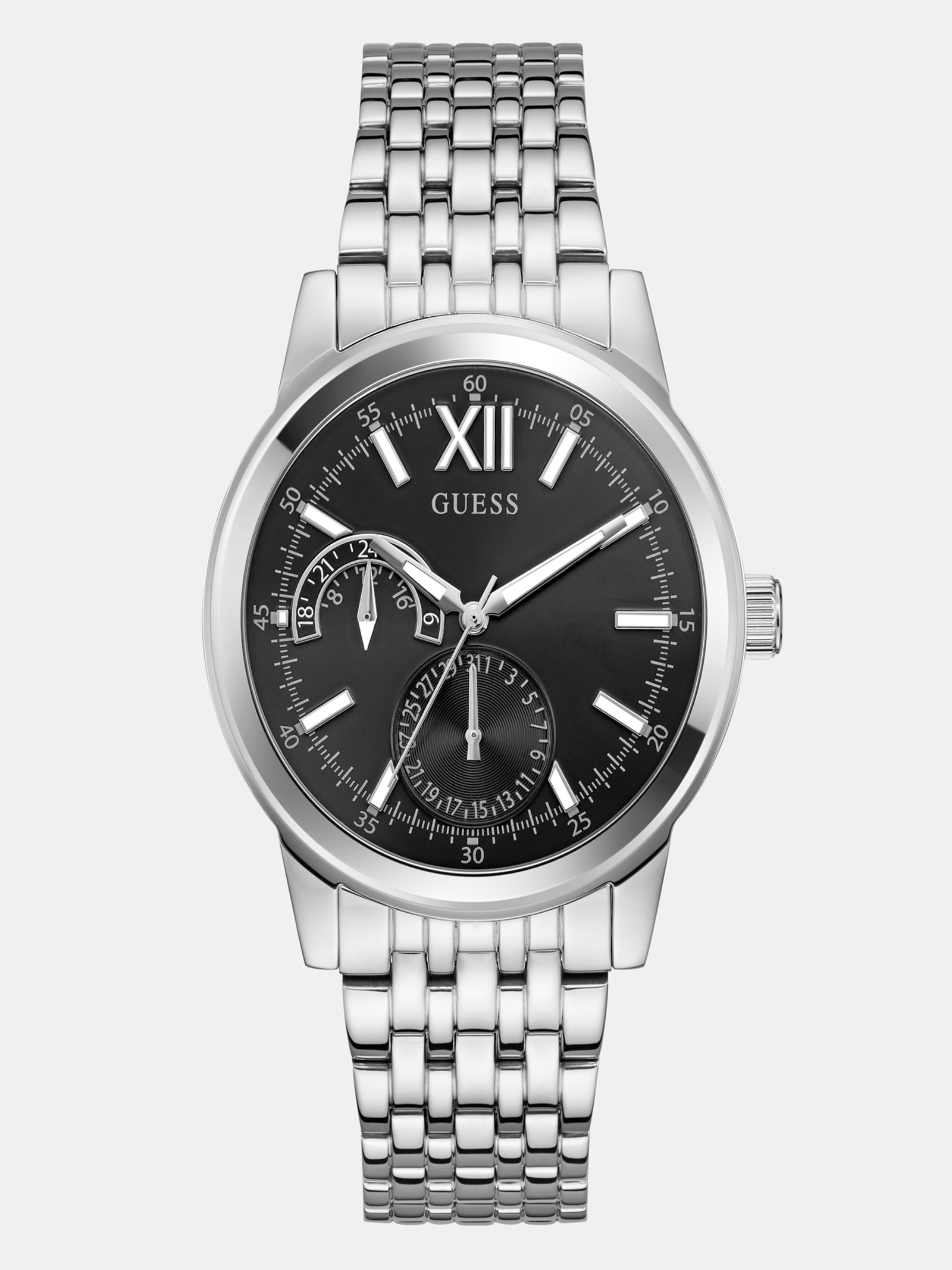 Guess Multifunctioneel Horloge Gerecycled Staal 42 Mm in zilver