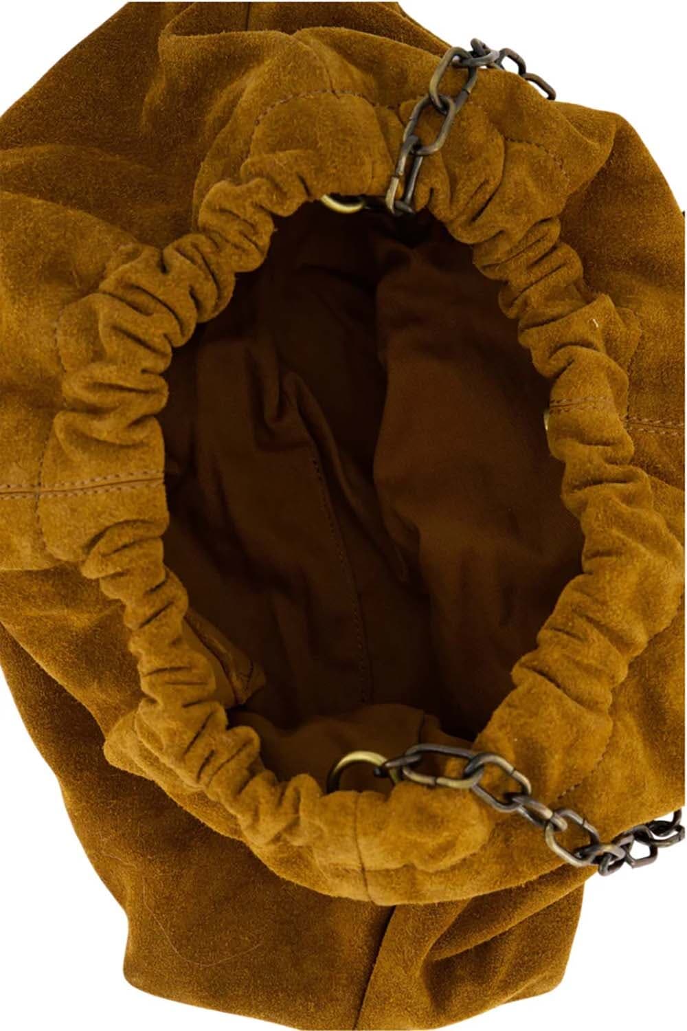 Zusss Tas Suede Camel dames in bruin