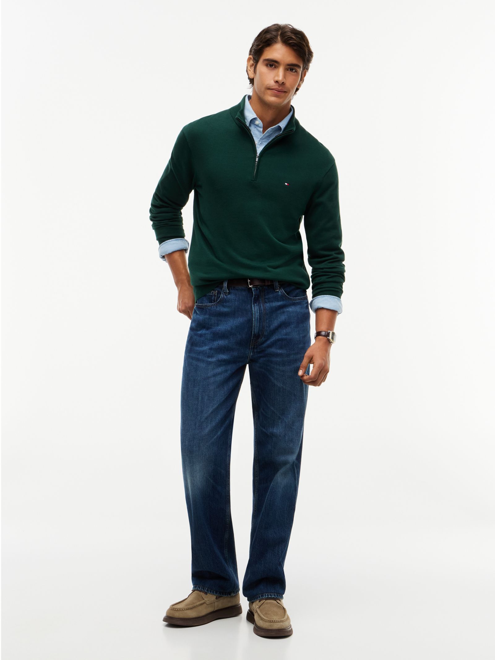 Tommy Hilfiger River Relaxed Straight Jeans met Fading in blauw