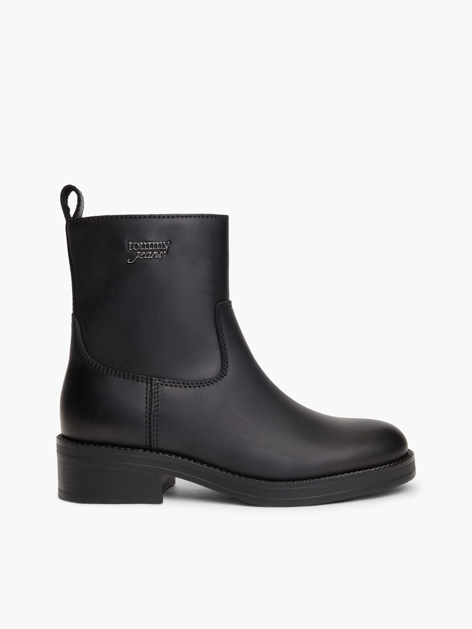 Tommy Jeans leren chelsea boot met zachte zool in zwart