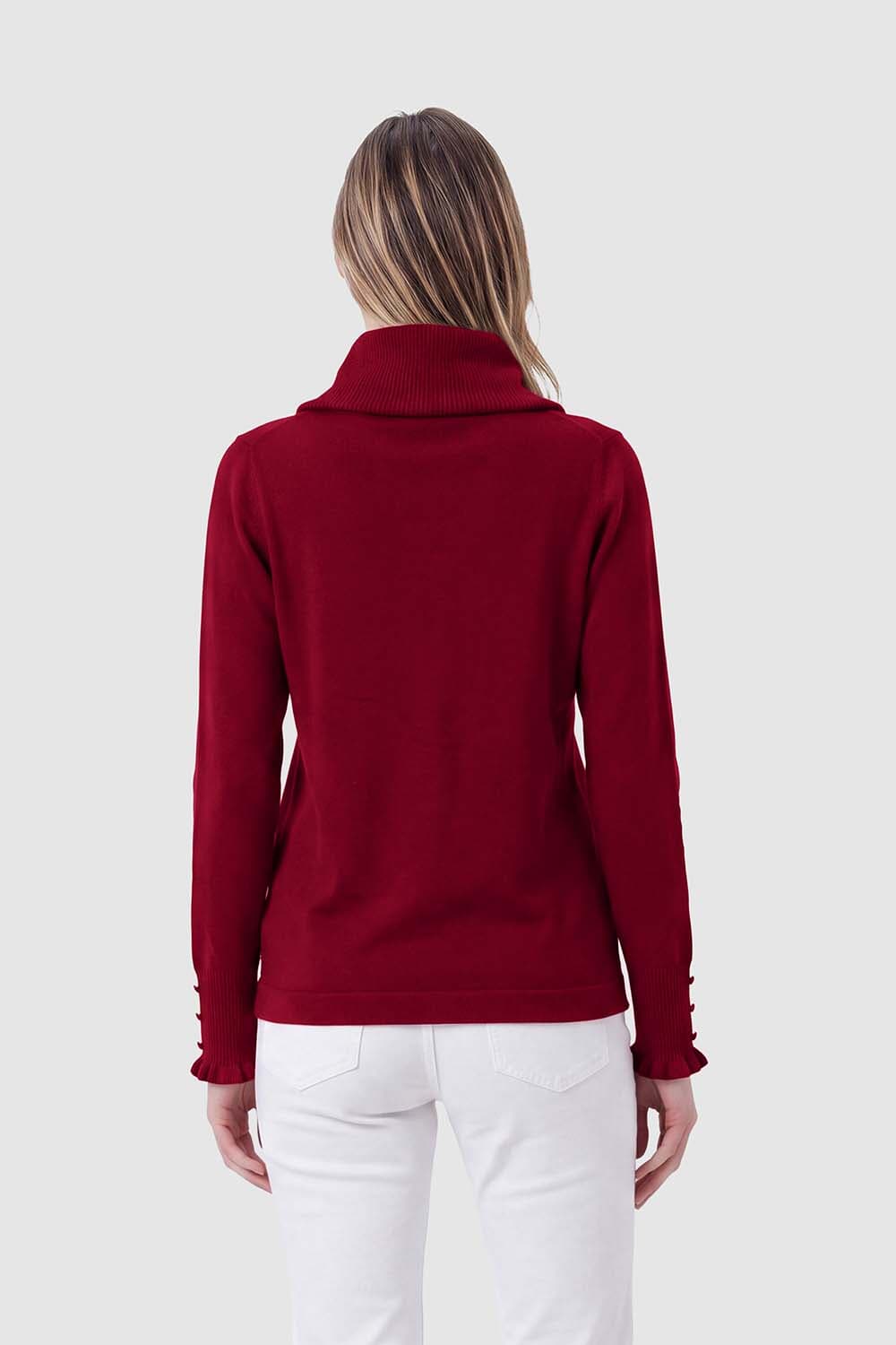 Bloomings Trui Turtle Loose fit Bordeaux Rood dames