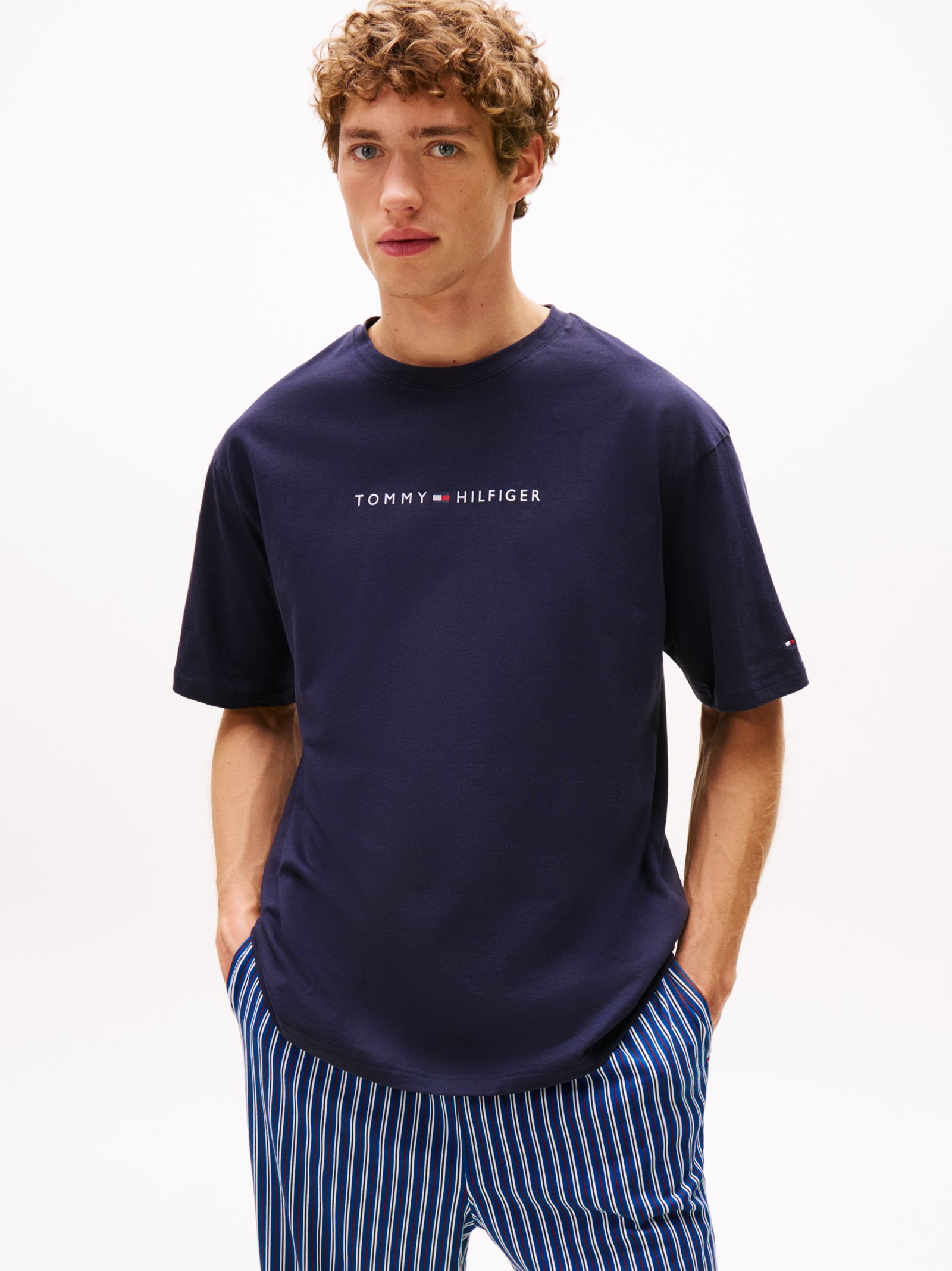 Tommy Hilfiger TH Original Relaxed Lounge T-shirt met logo in marine