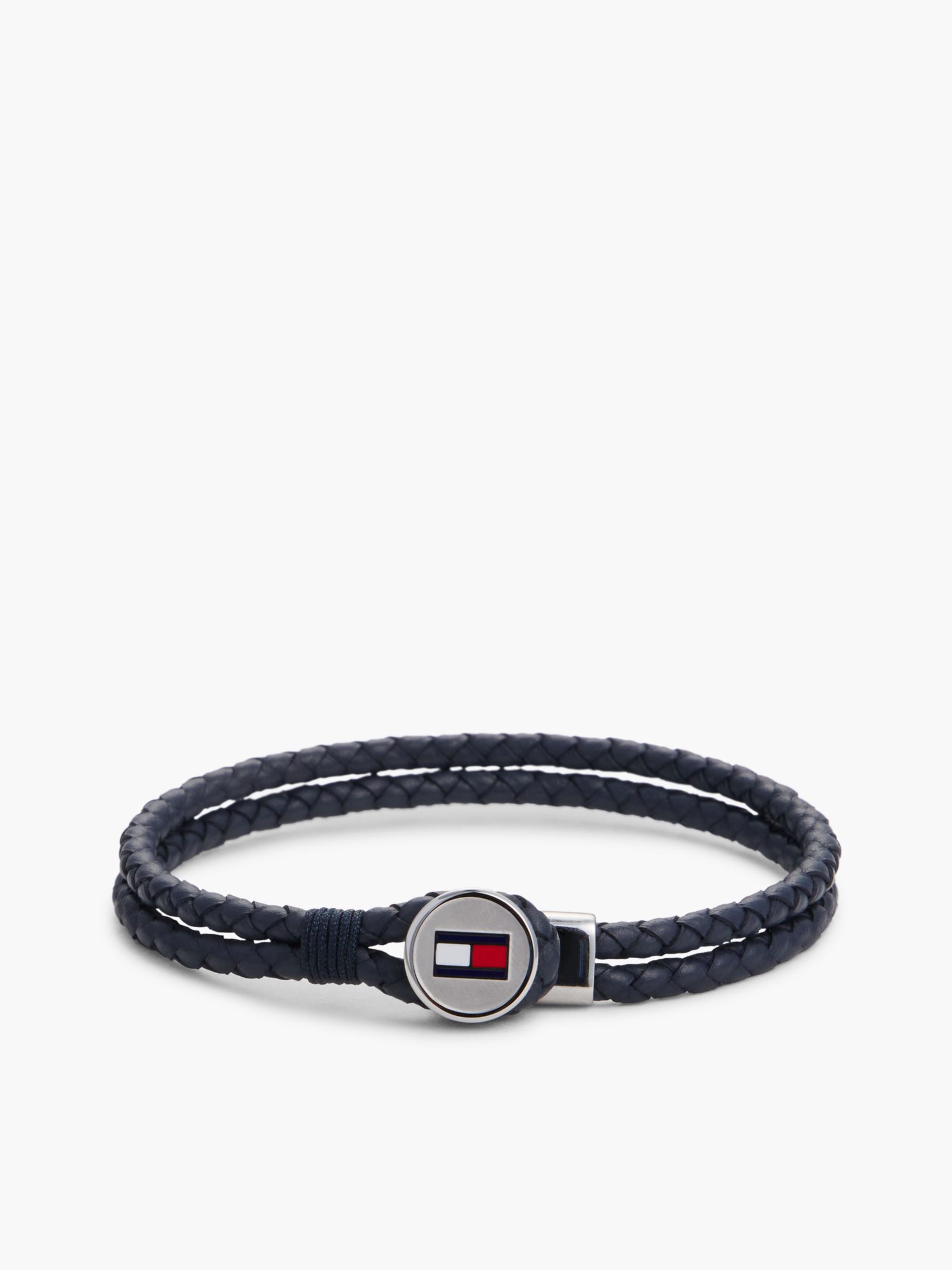 Tommy Jeans Gevlochten leren armband met vlag
