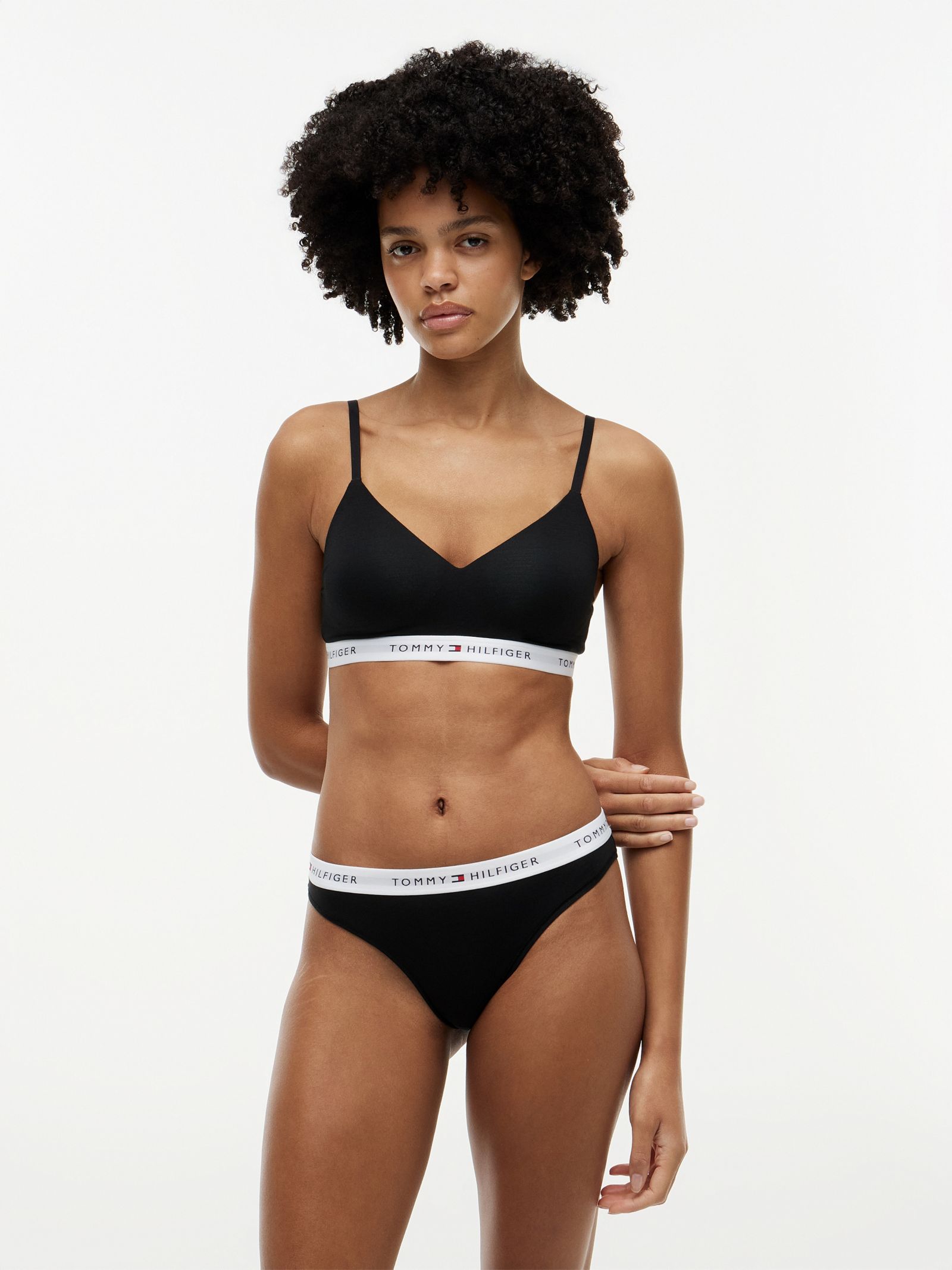 Tommy Hilfiger Push up bralette met repeat logo in zwart