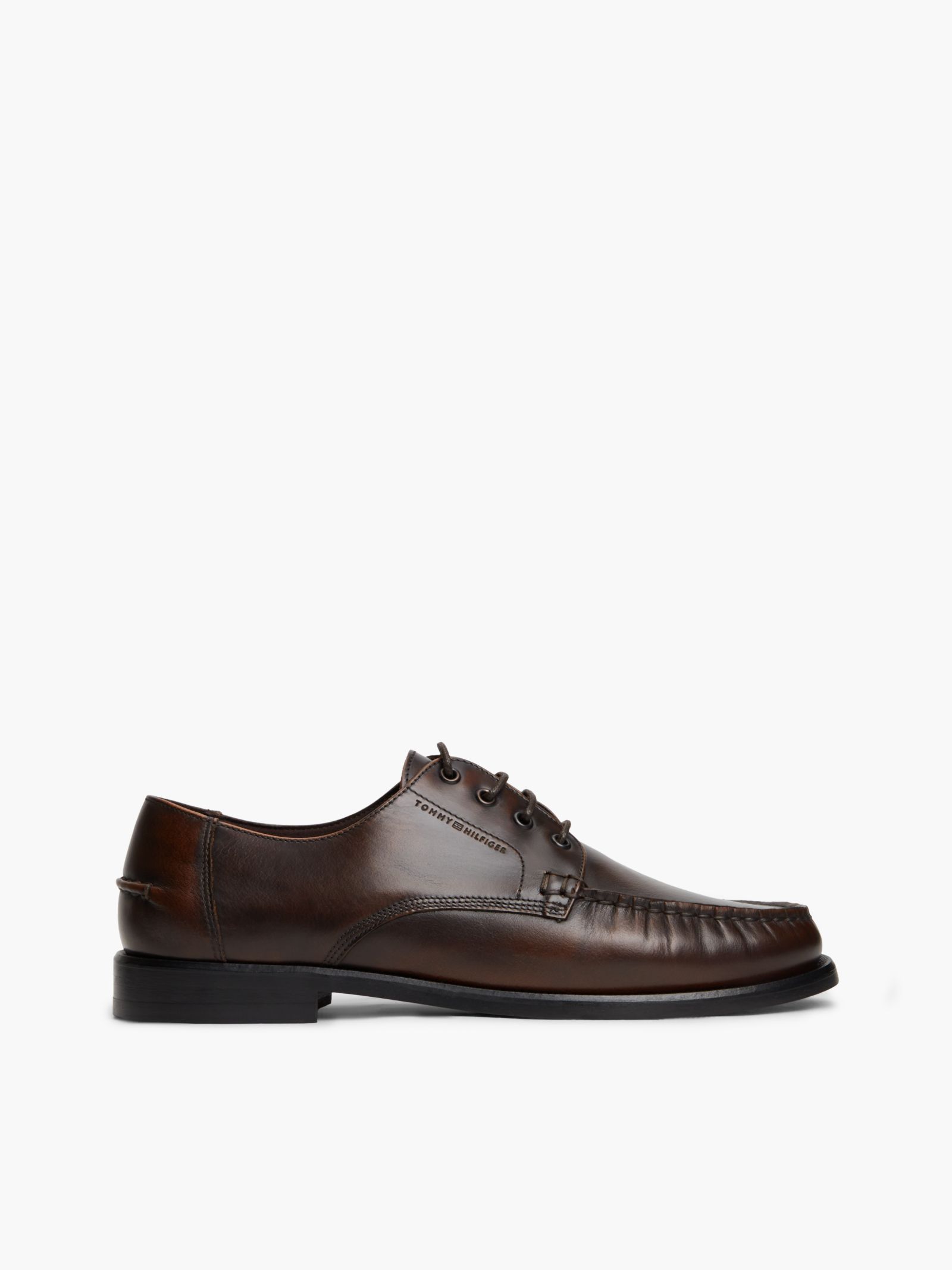 Tommy Hilfiger New York Label leren veterschoen in bruin