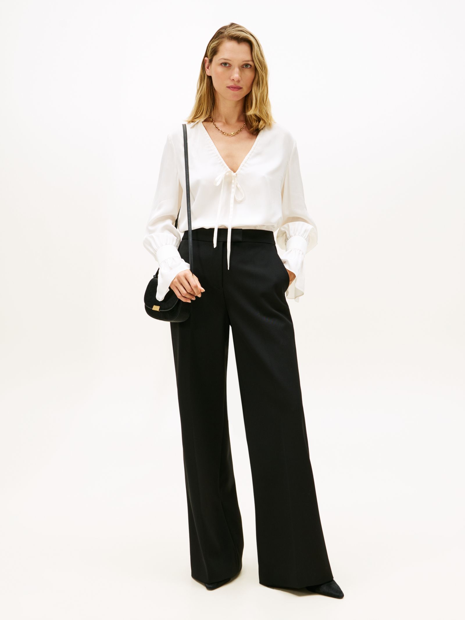 Tommy Hilfiger flared pantalon van wolmix