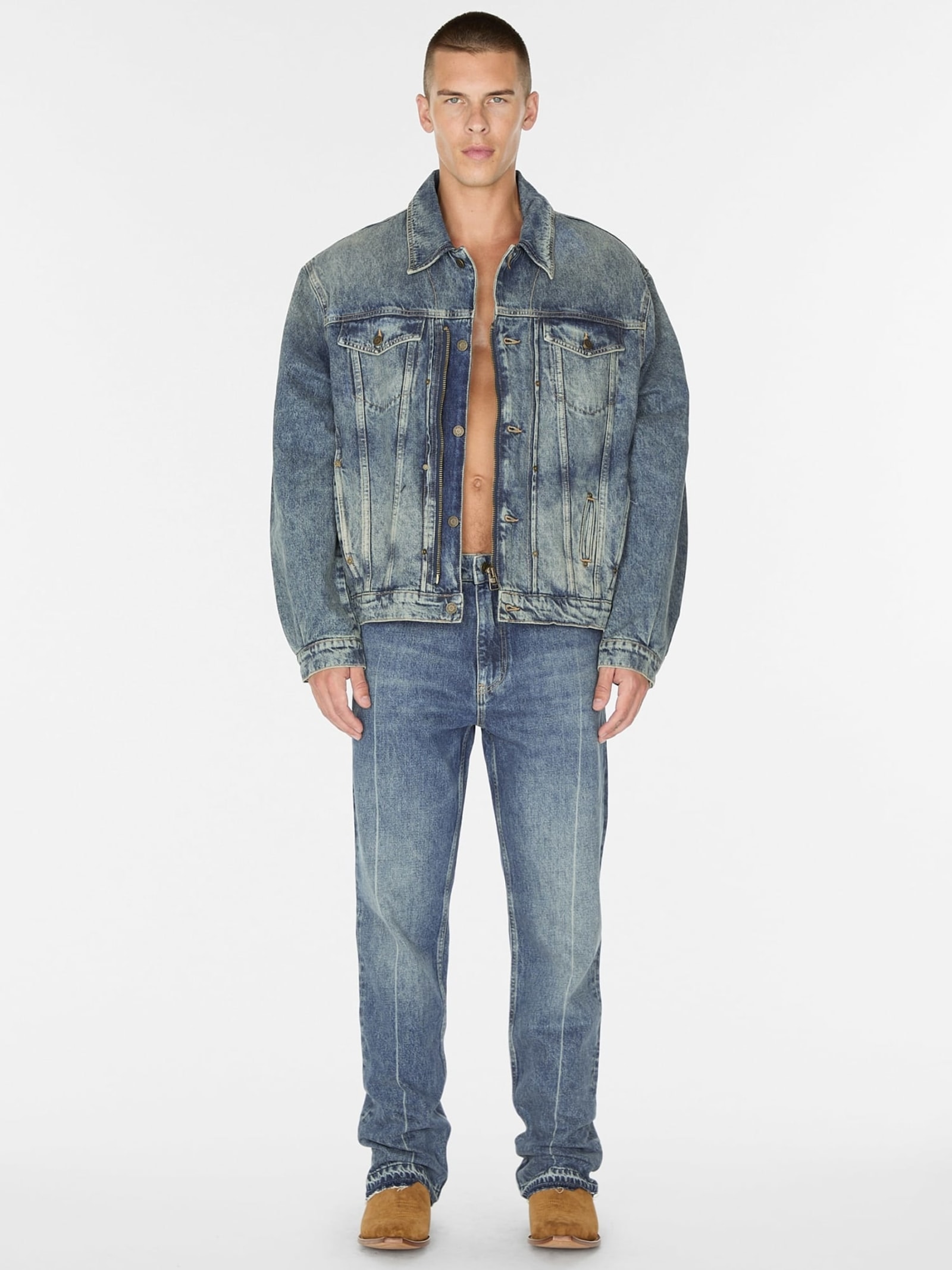 Guess Regular Fit Denimjasje in blauw