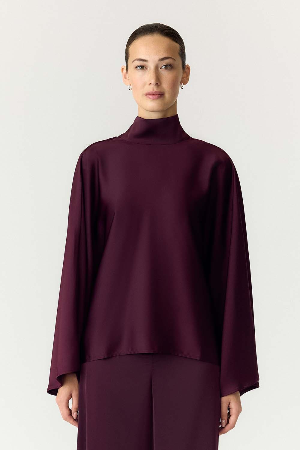 Y.A.S. Blouse Pelana Knoop Bordeaux Rood dames