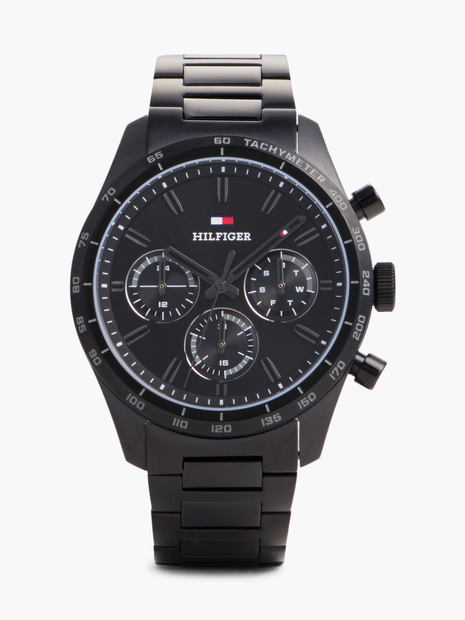 Tommy Hilfiger Chronograafhorloge met zwart geïoniseerde roestvrijstalen band