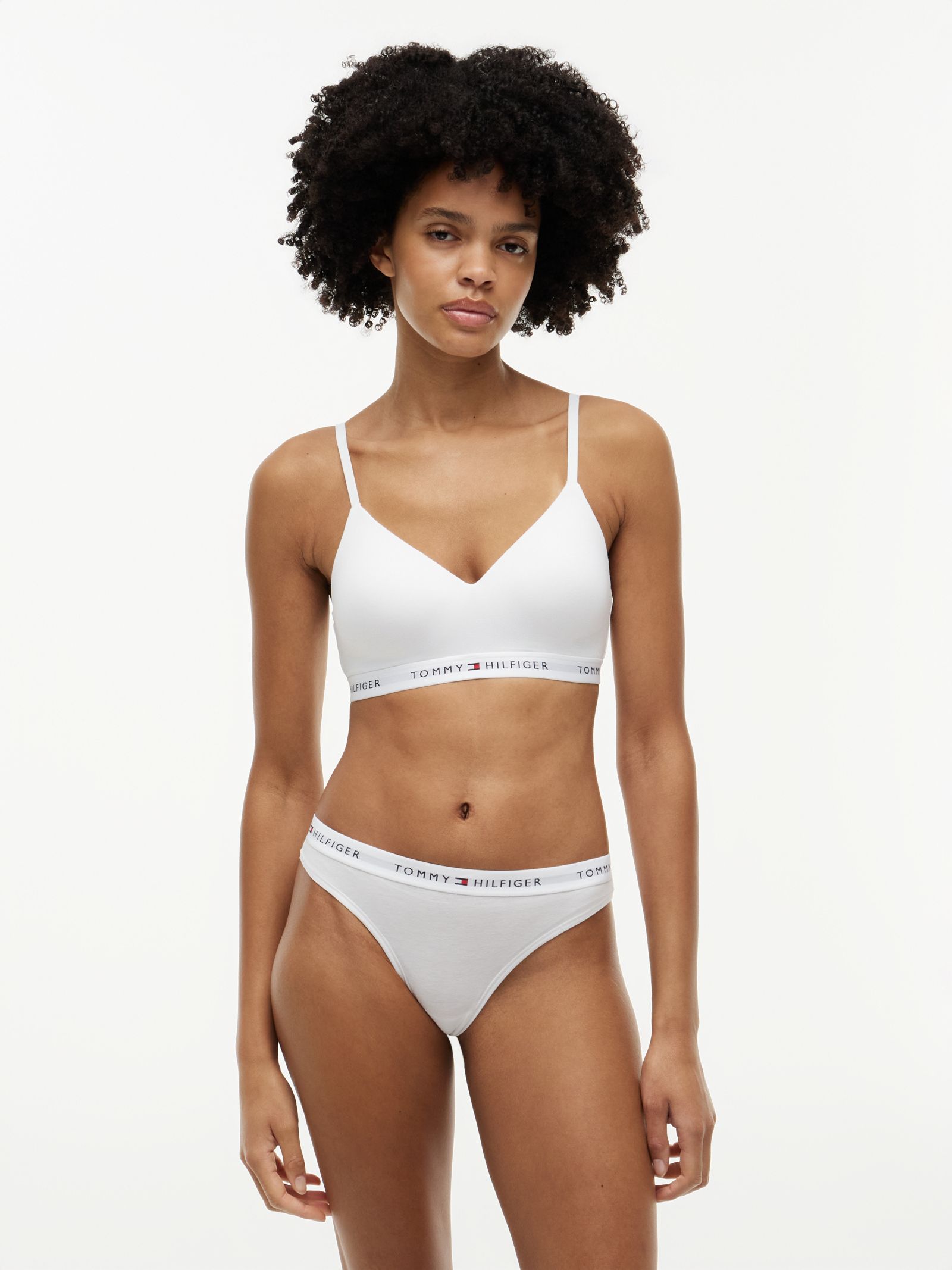 Tommy Hilfiger Push up bralette met repeat logo in wit
