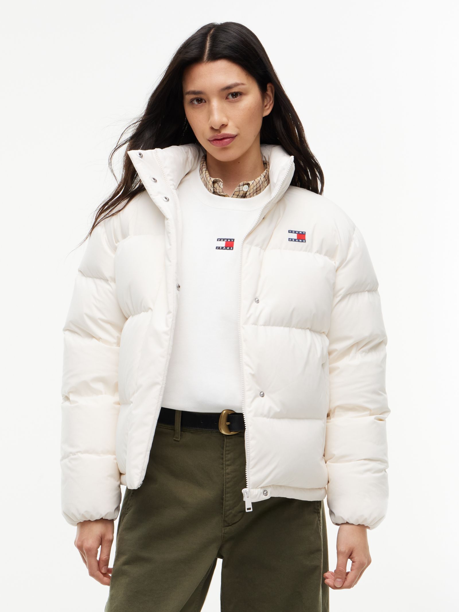 Tommy Jeans Relaxed Alaska Pufferjack met dons in wit