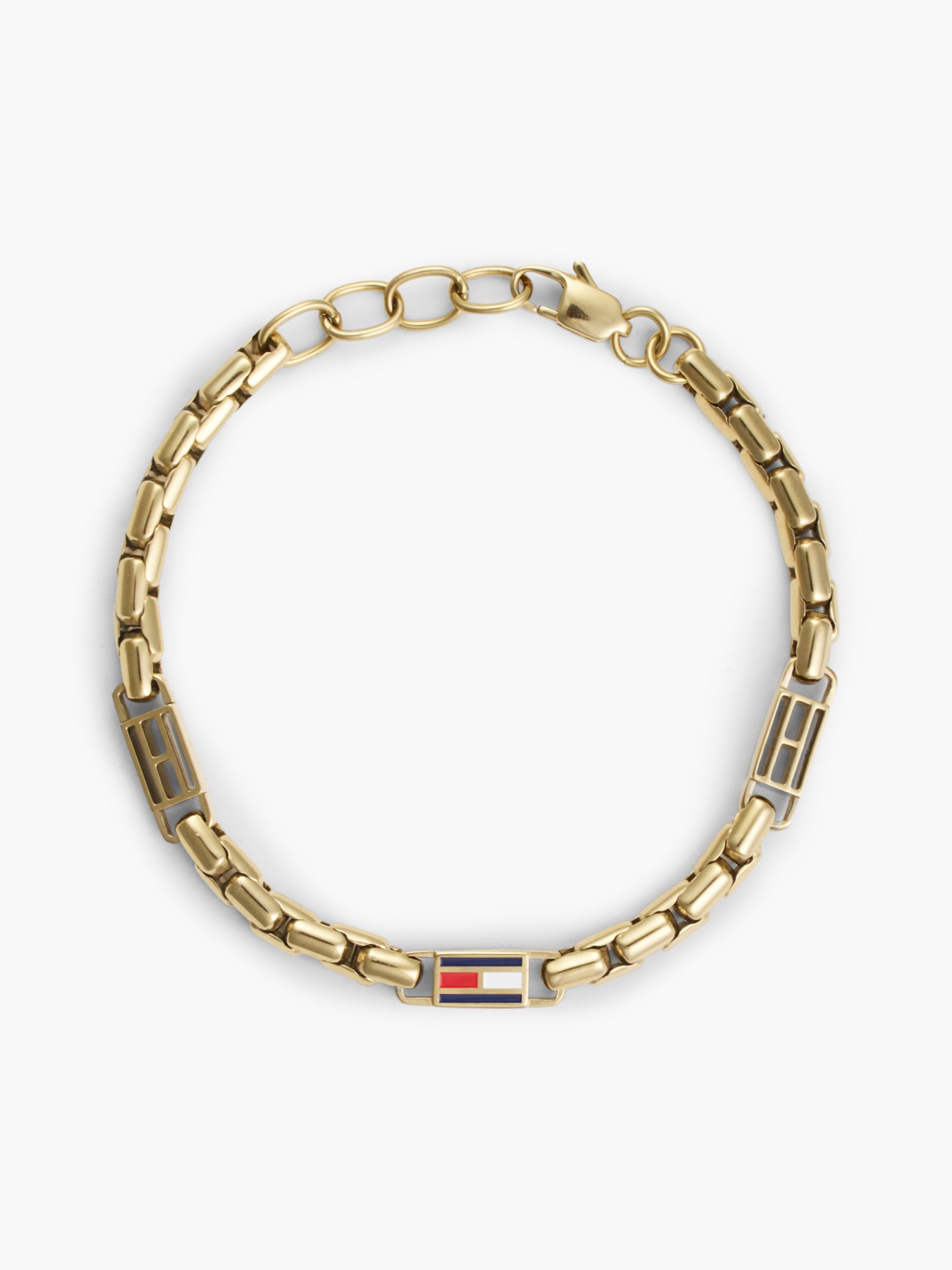 Tommy Hilfiger Vergulde schakelarmband met 3D vlag