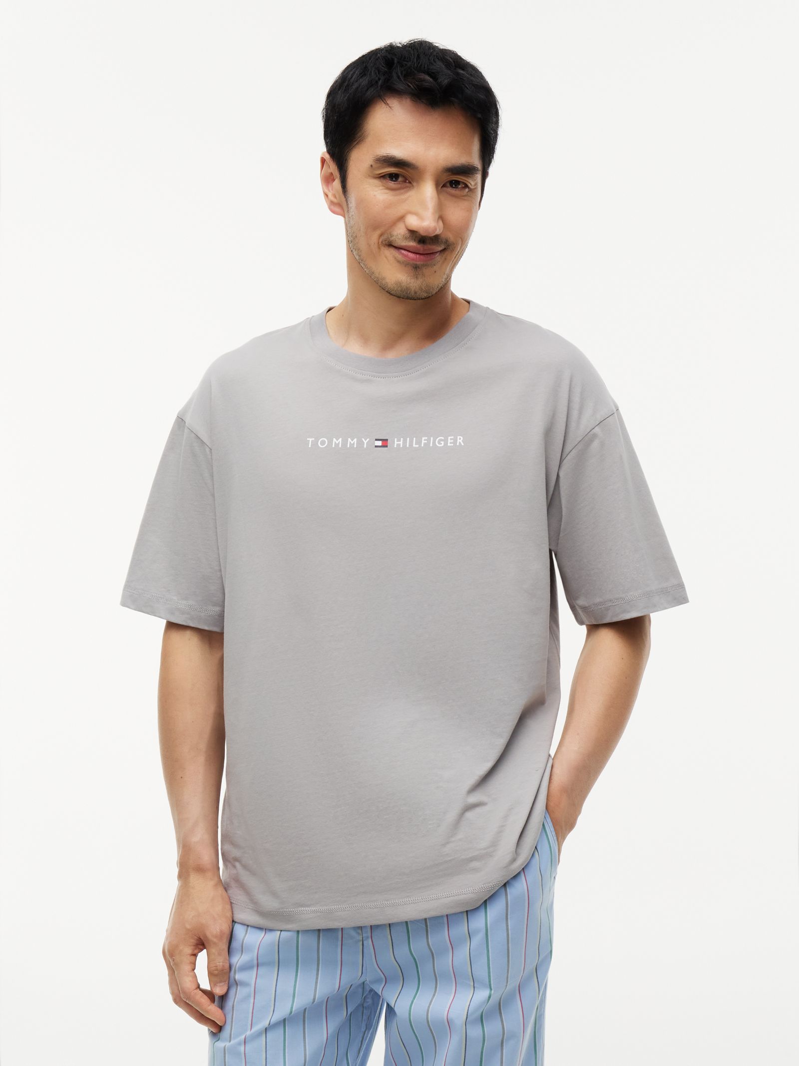 Tommy Hilfiger TH Original Relaxed Lounge T-shirt met logo in grijs