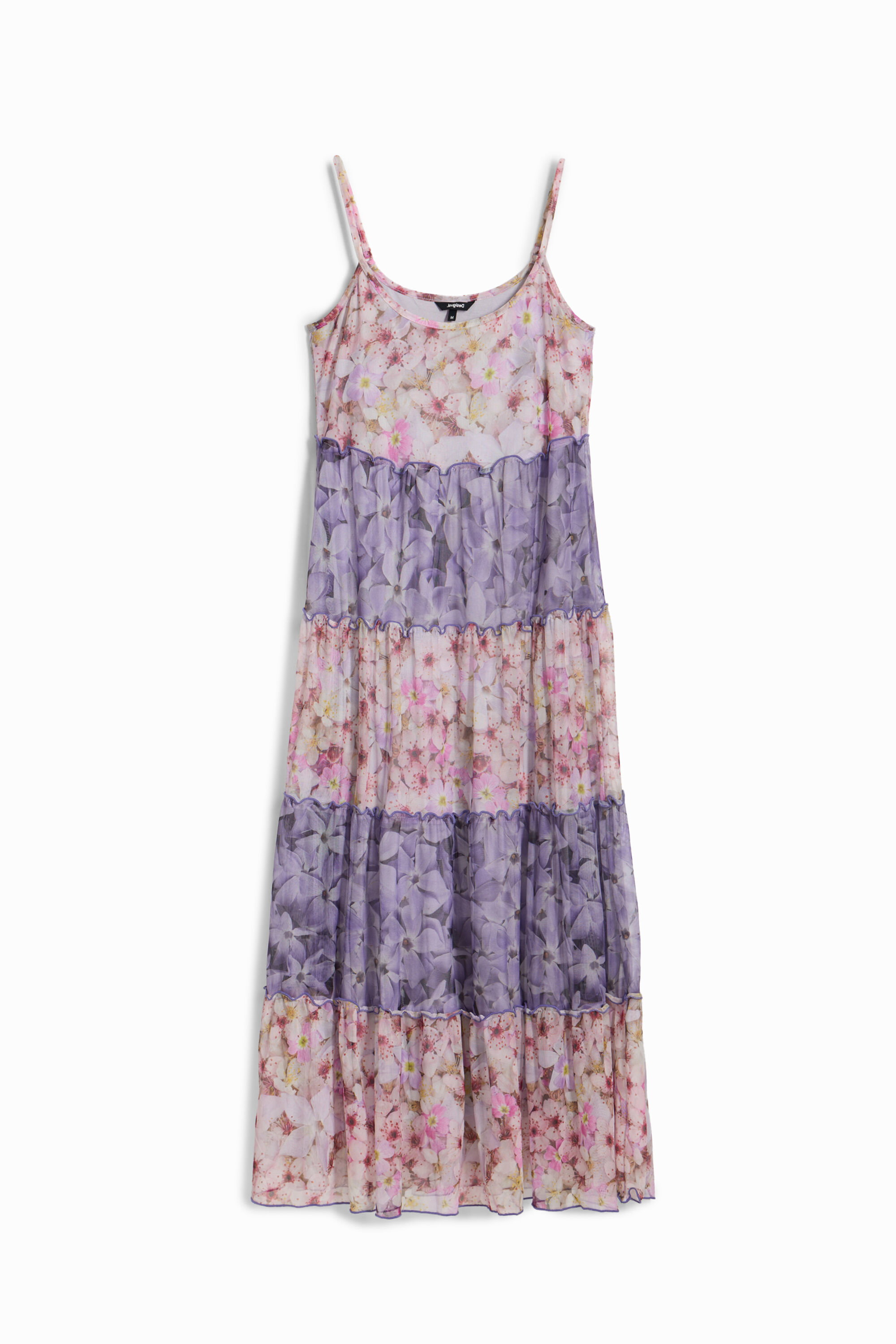 Desigual Lange jurk met tule panelen