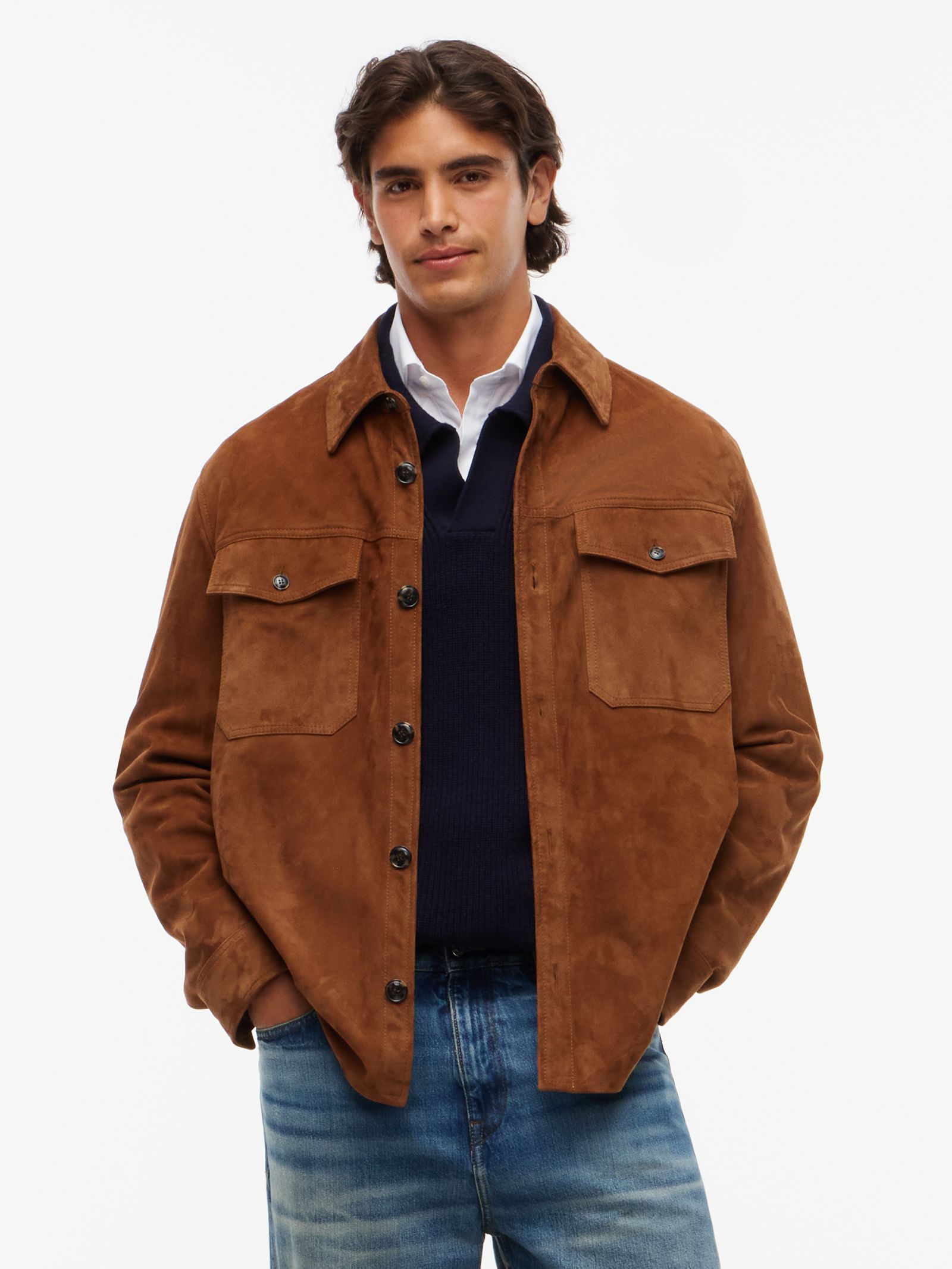Tommy Hilfiger New York Label relaxed fit suède overshirt