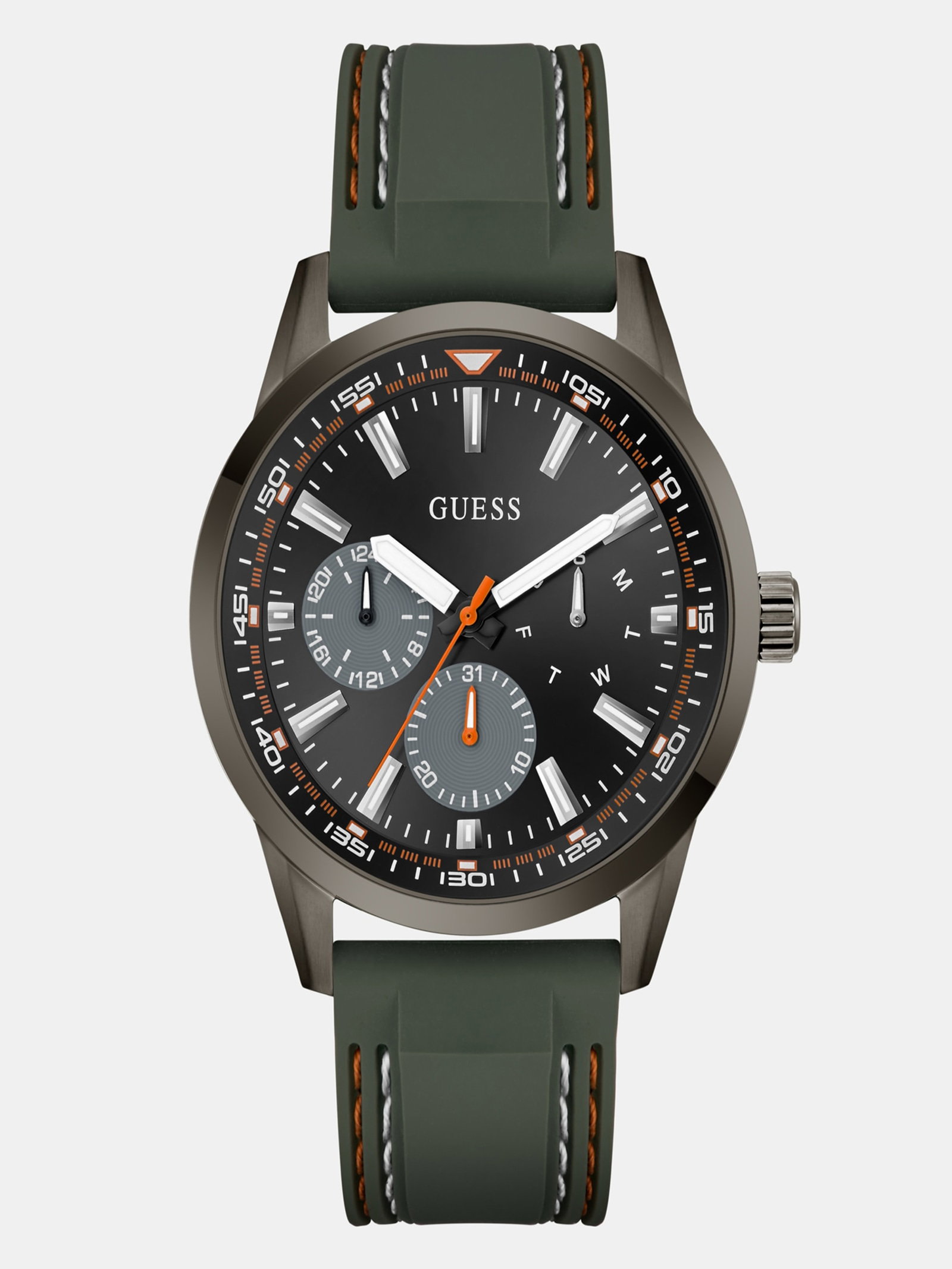 Guess Multifunctioneel Horloge Silicone 44 Mm in groen