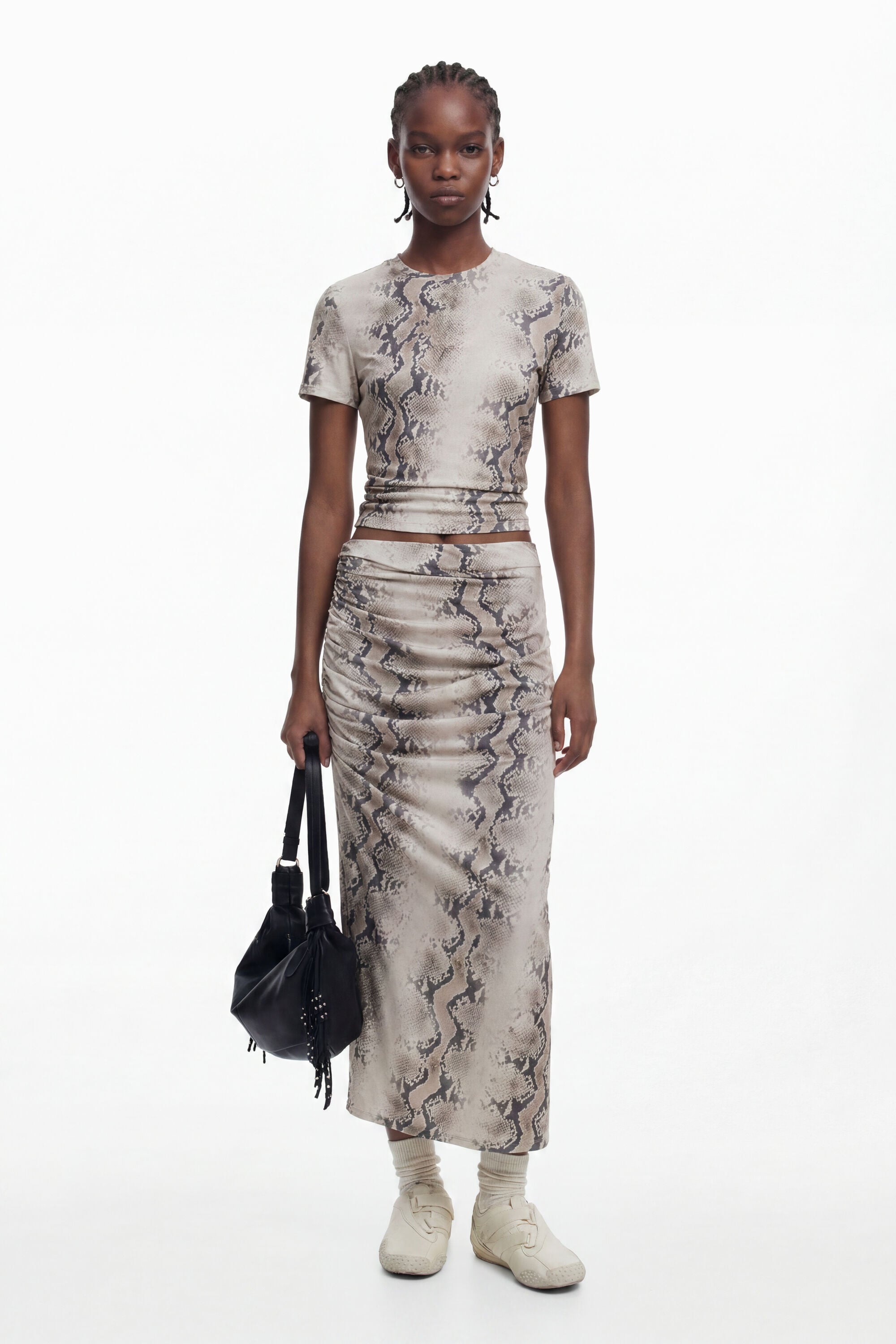 Desigual Gedrapeerde dierenprint rok