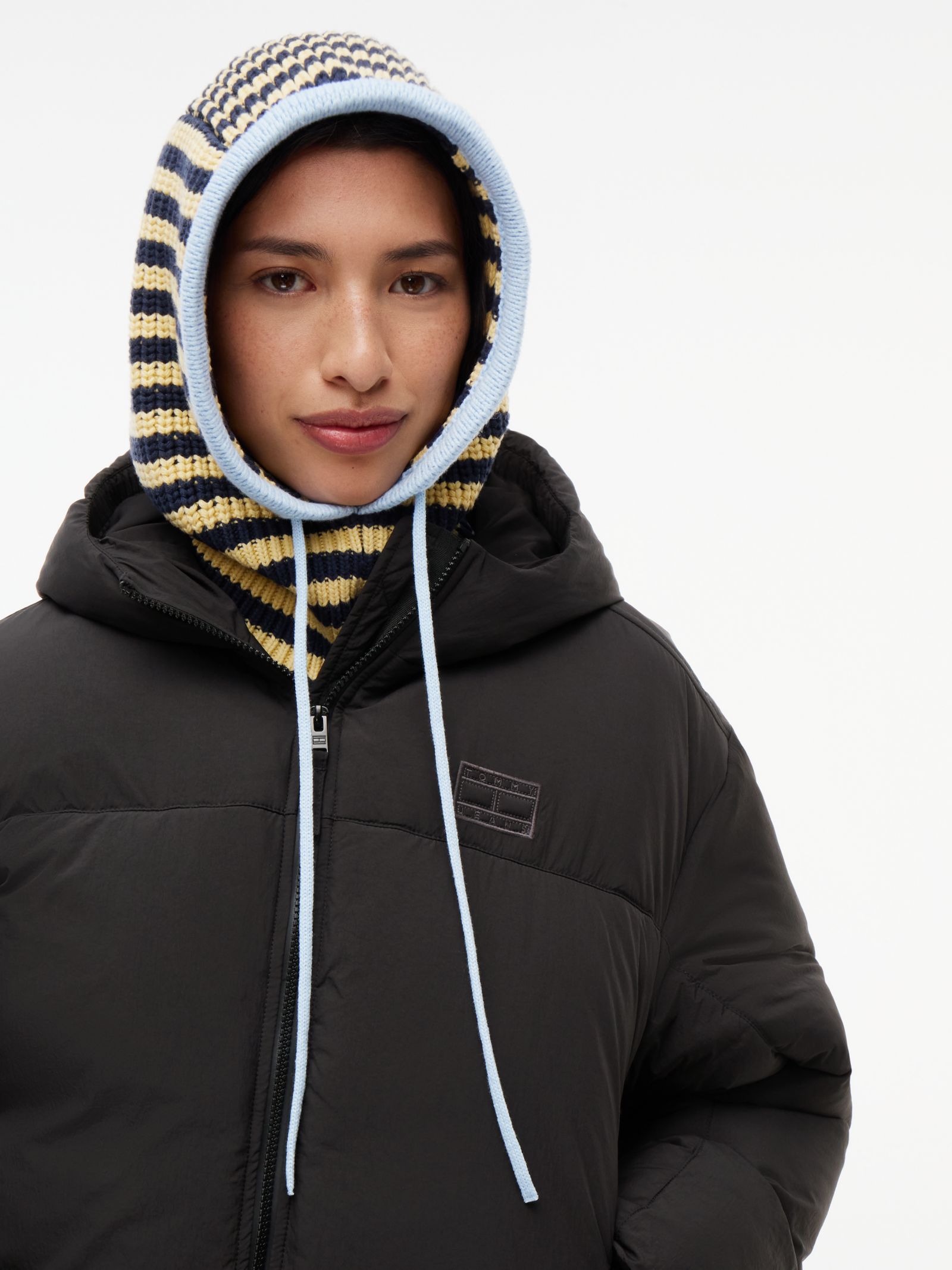 Tommy Jeans Ribgebreide capuchon met strepen