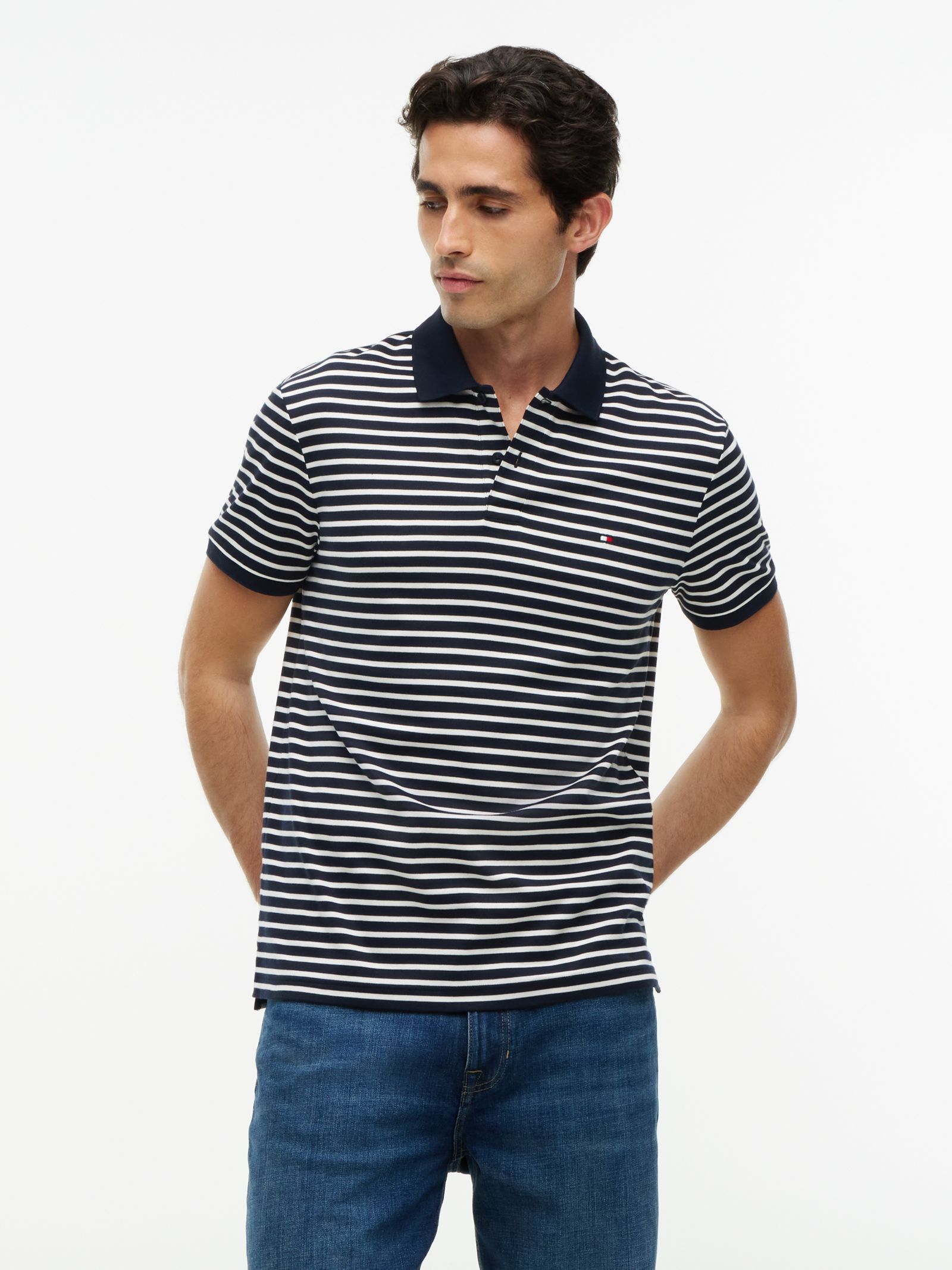 Tommy Hilfiger Interlock gebreide polo van soepel katoen in marine