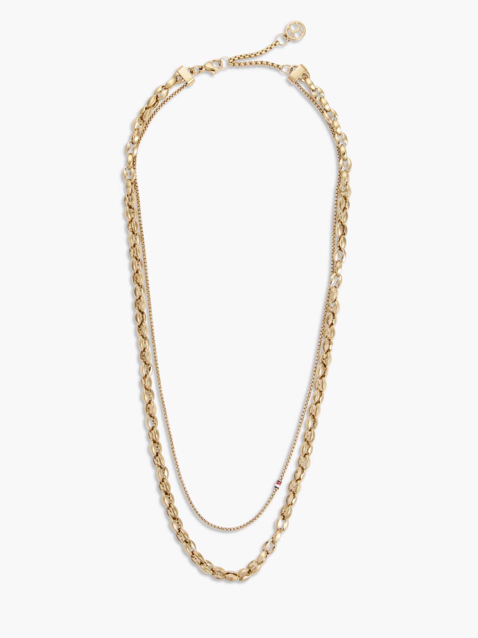 Tommy Hilfiger Dubbele schakelketting van verguld roestvrij staal