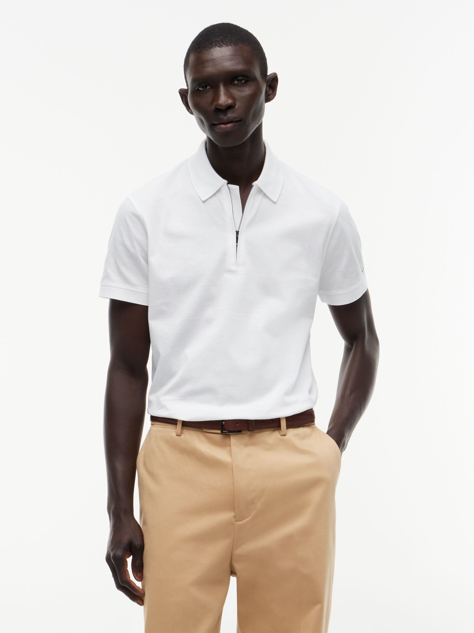 Tommy Hilfiger New York Label Performance regular fit polo in wit