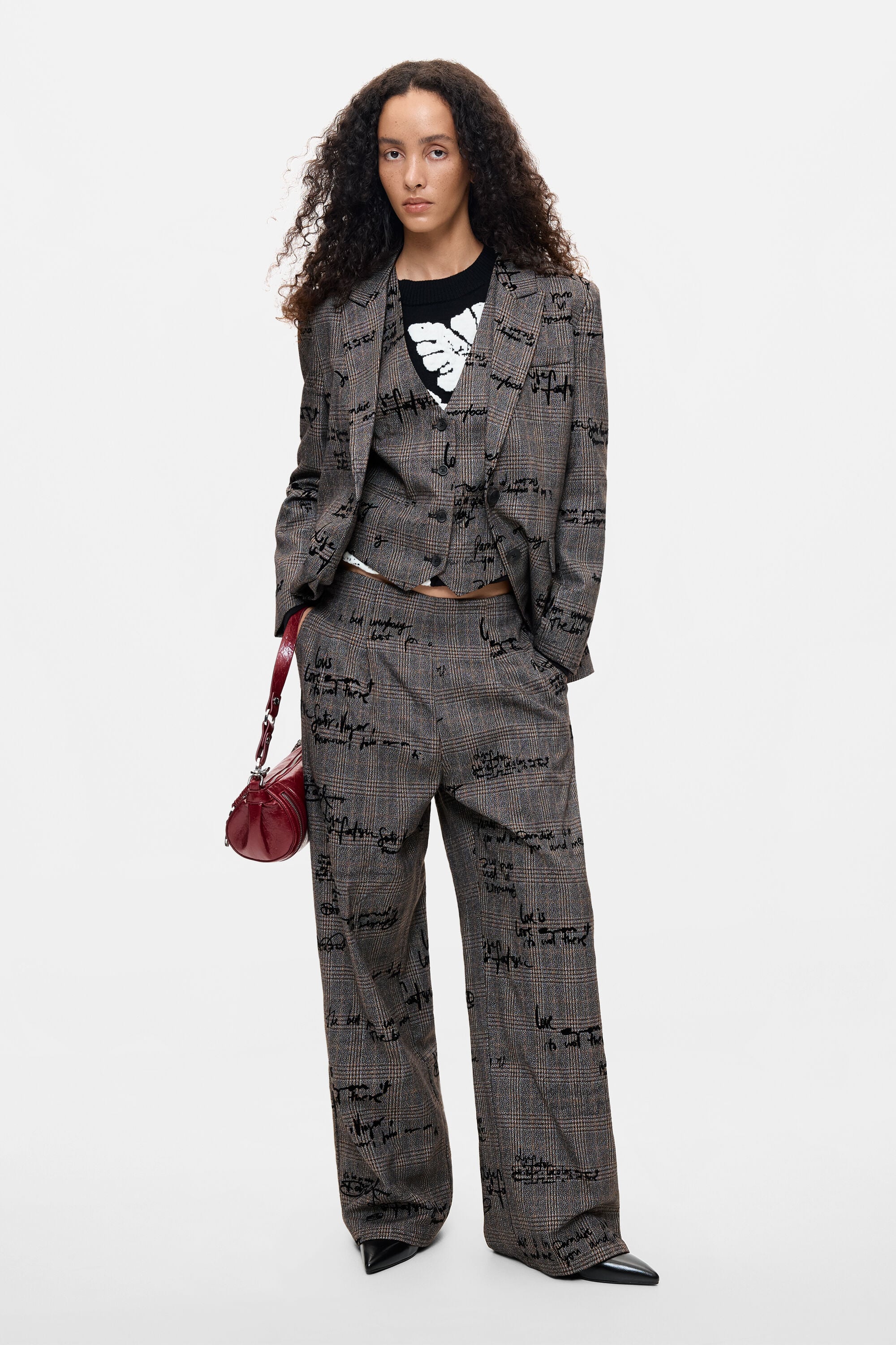 Desigual Lange geruite broek