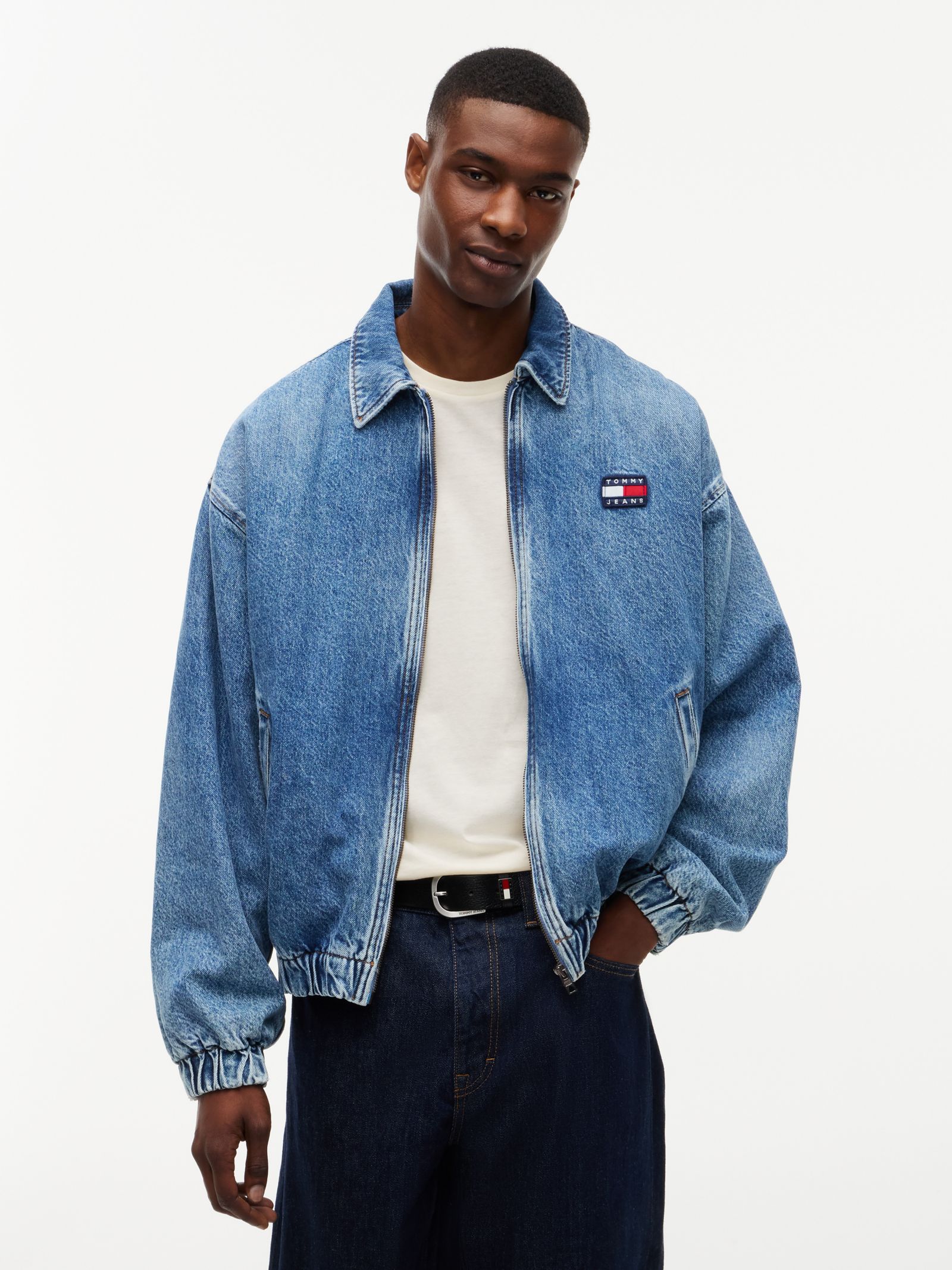 Tommy Jeans Relaxed Harrington Jack van Faded Denim
