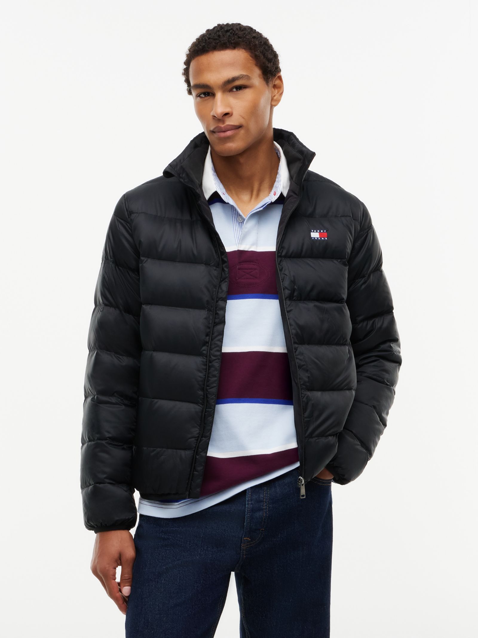 Tommy Jeans Compact Relaxed lichtgewicht donsjack van ripstop in zwart