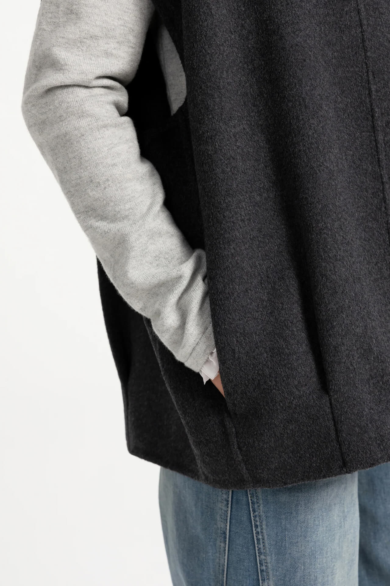 Yaya Oversized bodywarmer van wolmix Donker Grijs dames