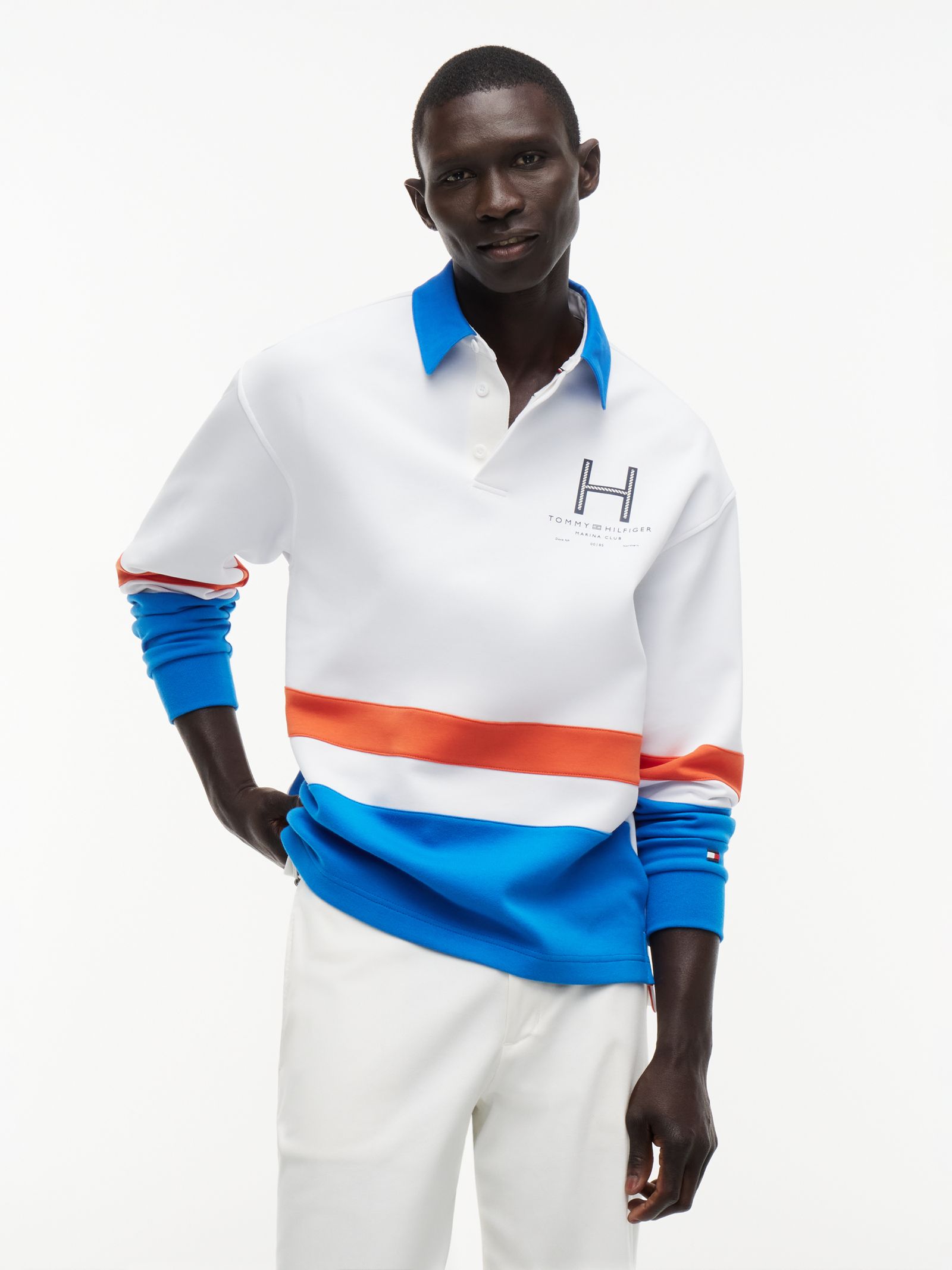 Tommy Hilfiger relaxed fit colour blocked rugbyshirt