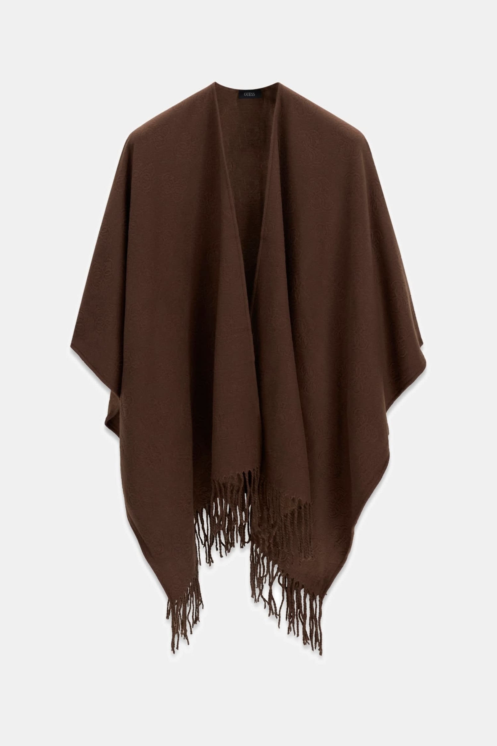 Guess Poncho Van Een Viscosemix in bruin