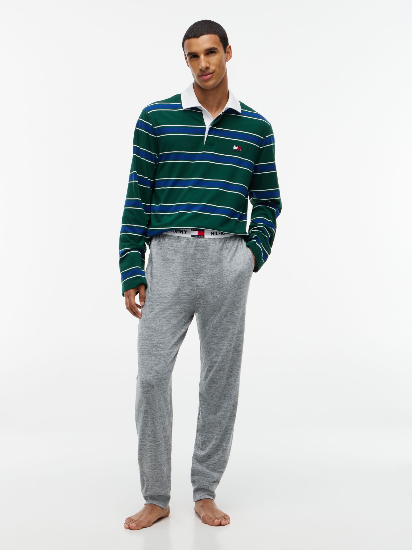 Tommy Hilfiger Heritage Pyjamaset met Rugbyshirt in groen