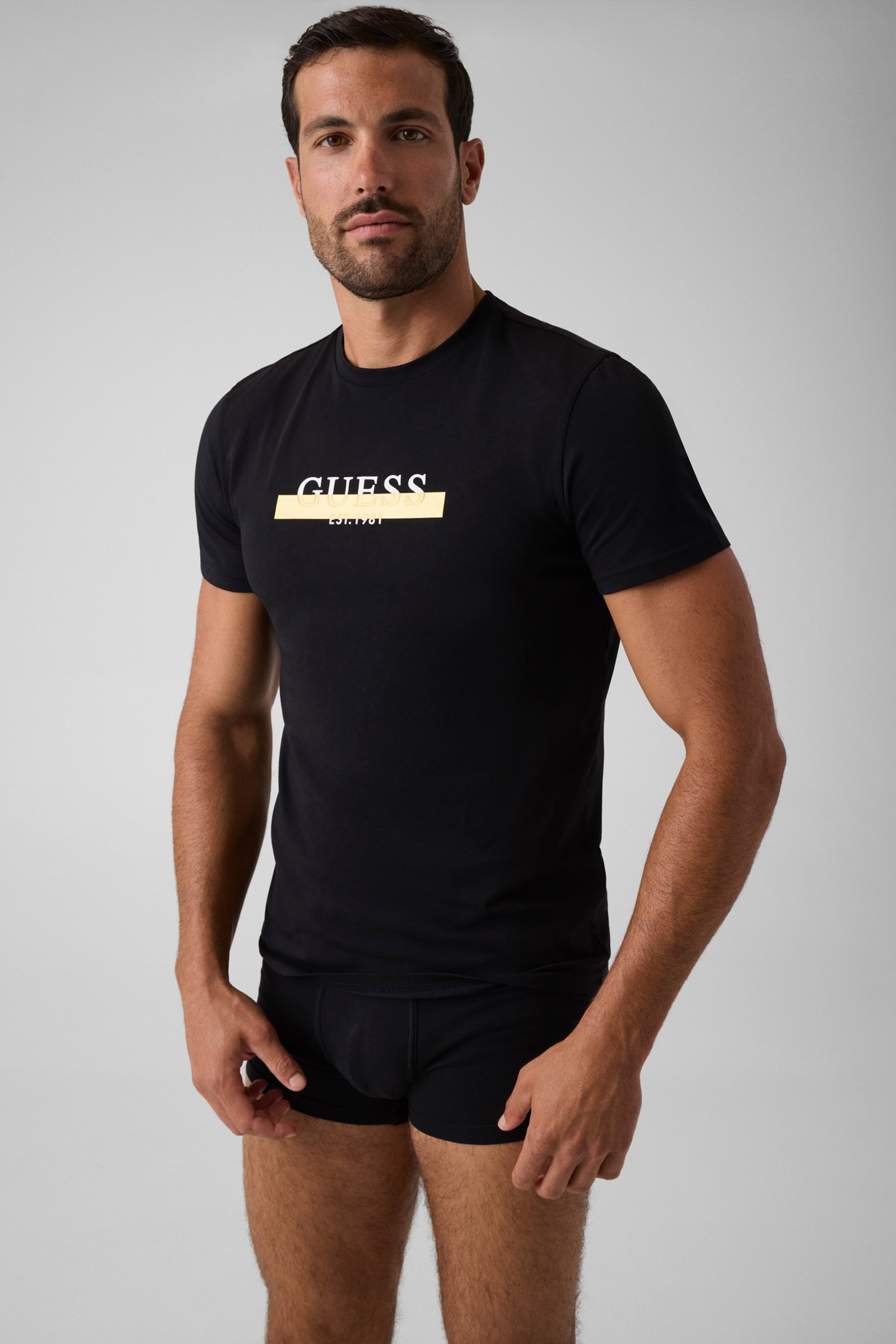 Guess Set Van Boxershort En T-Shirt in zwart