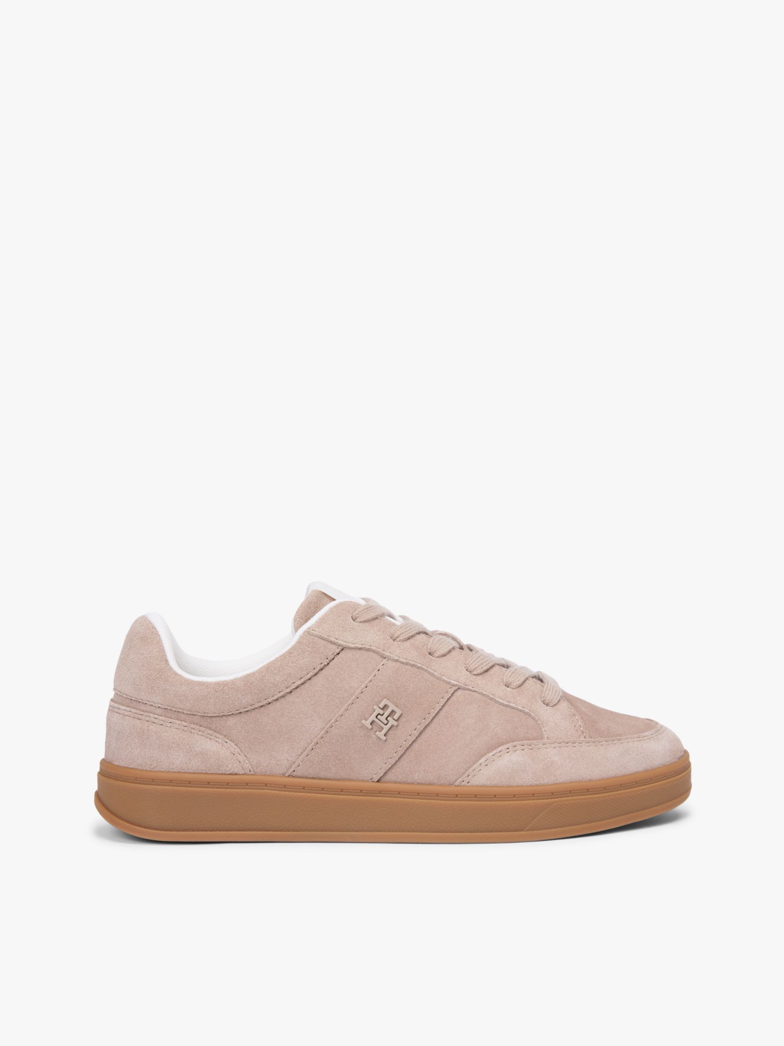 Tommy Hilfiger Suède Court Sneaker met TH Monogram