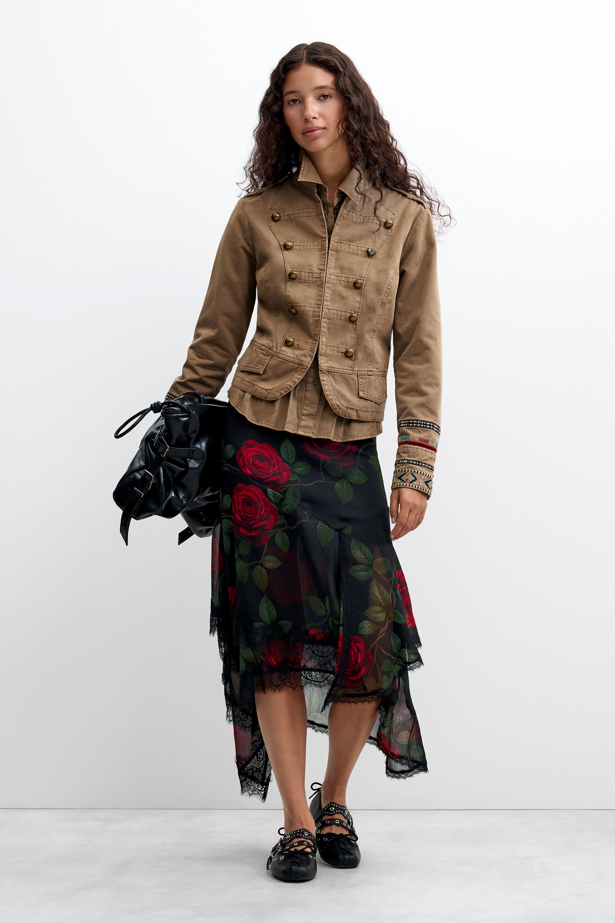 Desigual midirok met rozen