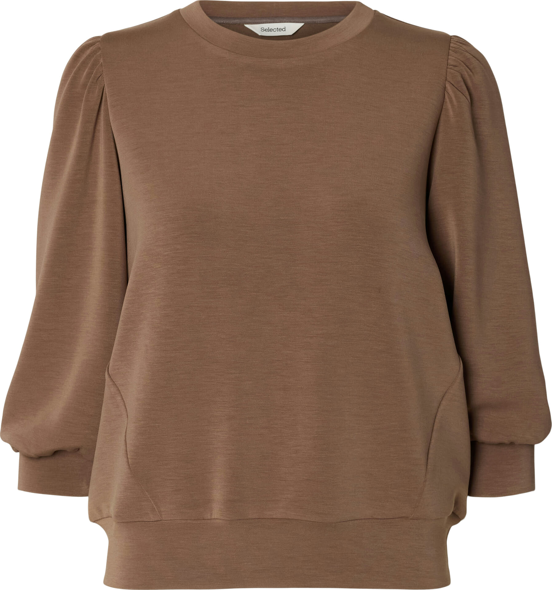 Selected Femme Top Tenny Sweat 3/4 Mouw Bruin dames