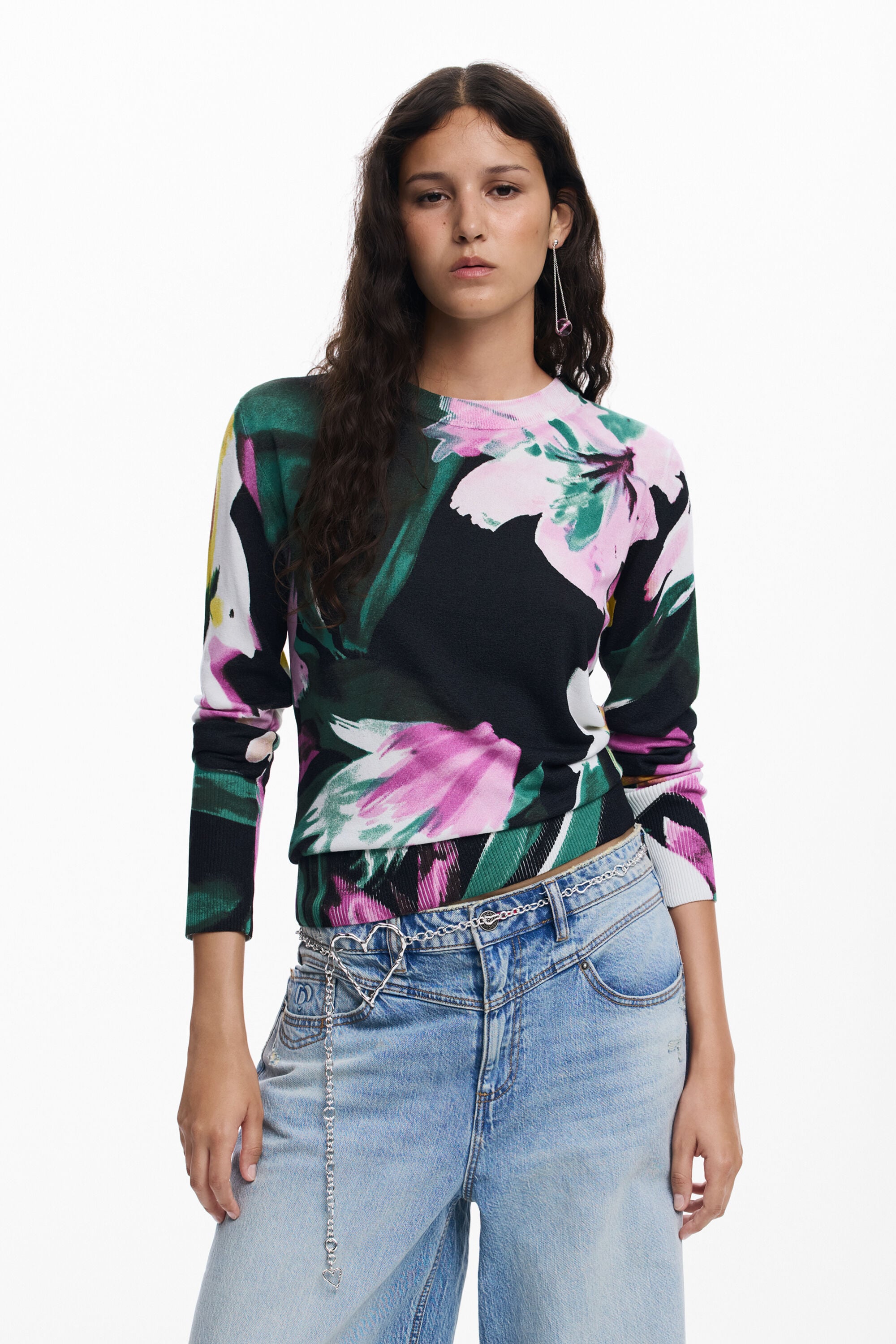 Desigual Fijne trui met bloemen