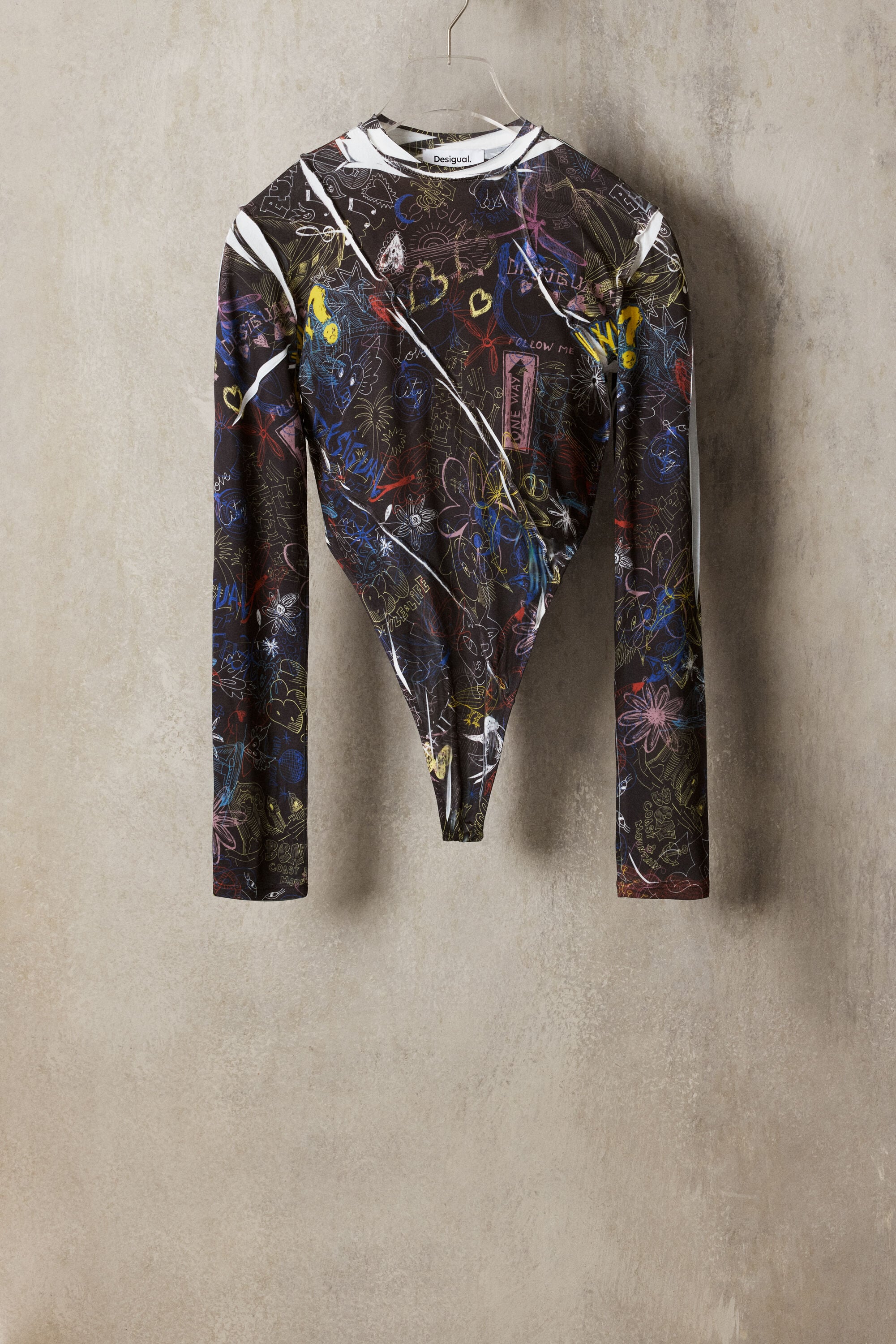 Desigual Body met scheuren studio in multicolor