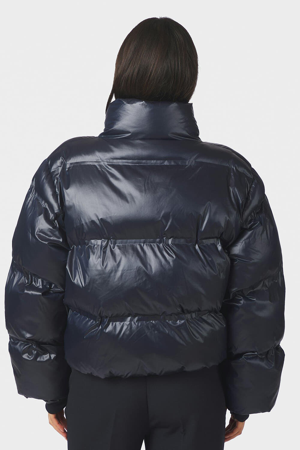 Neo Noir Gewatteerde Jas Rhea Shiny Navy dames
