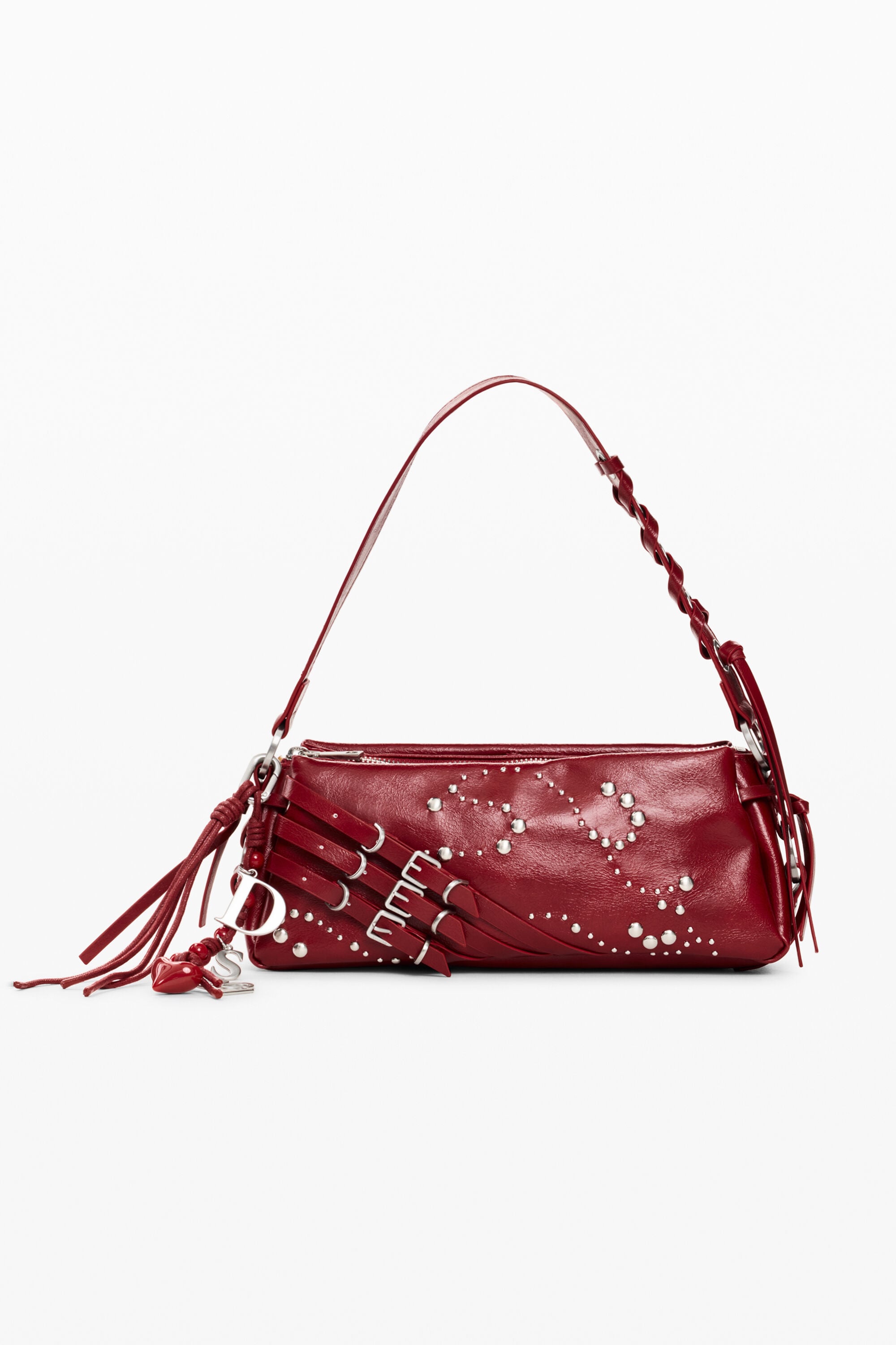 Desigual Kleine tas met lederlook in rood