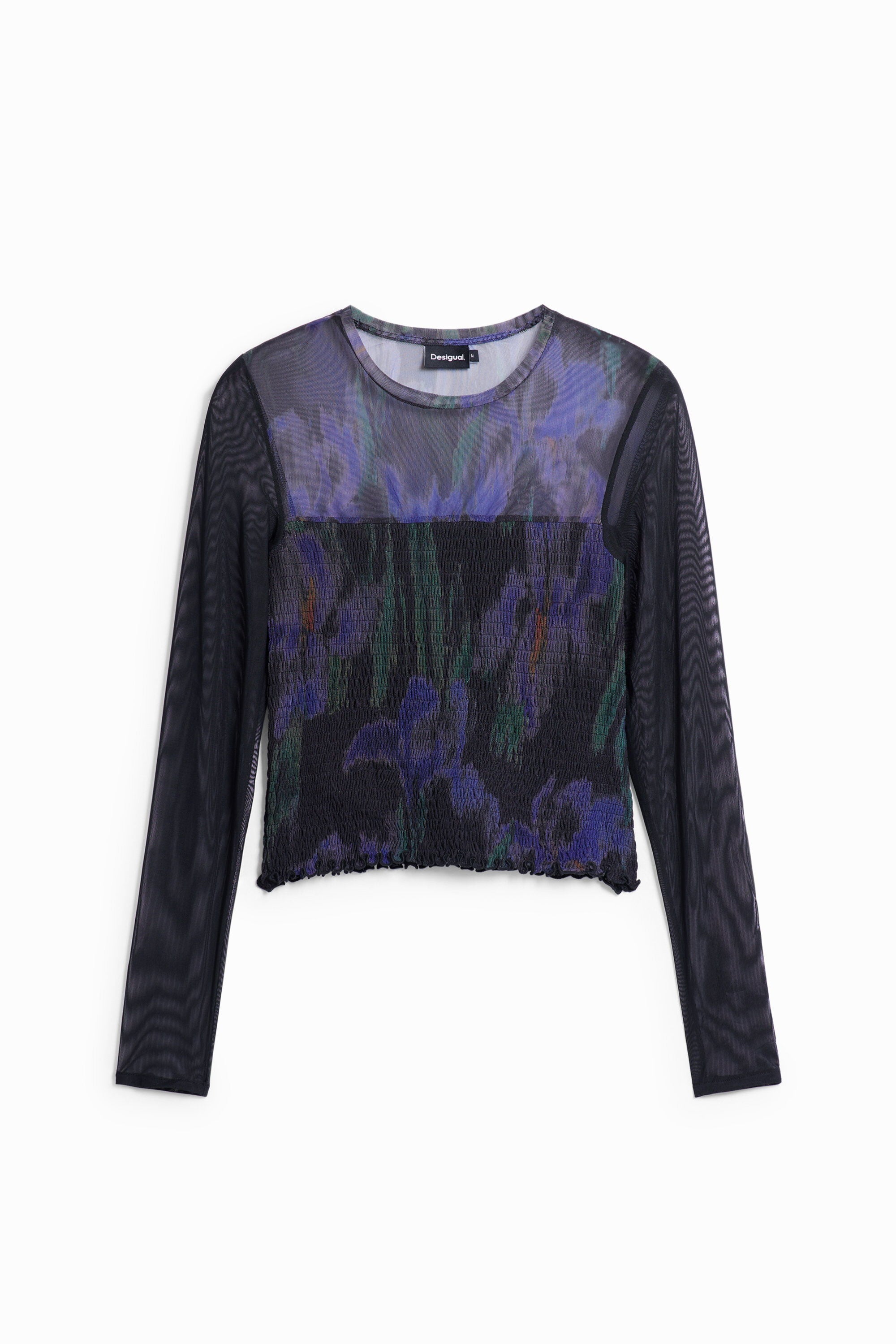 Desigual Lange mouwen T-shirt met geplooide tule