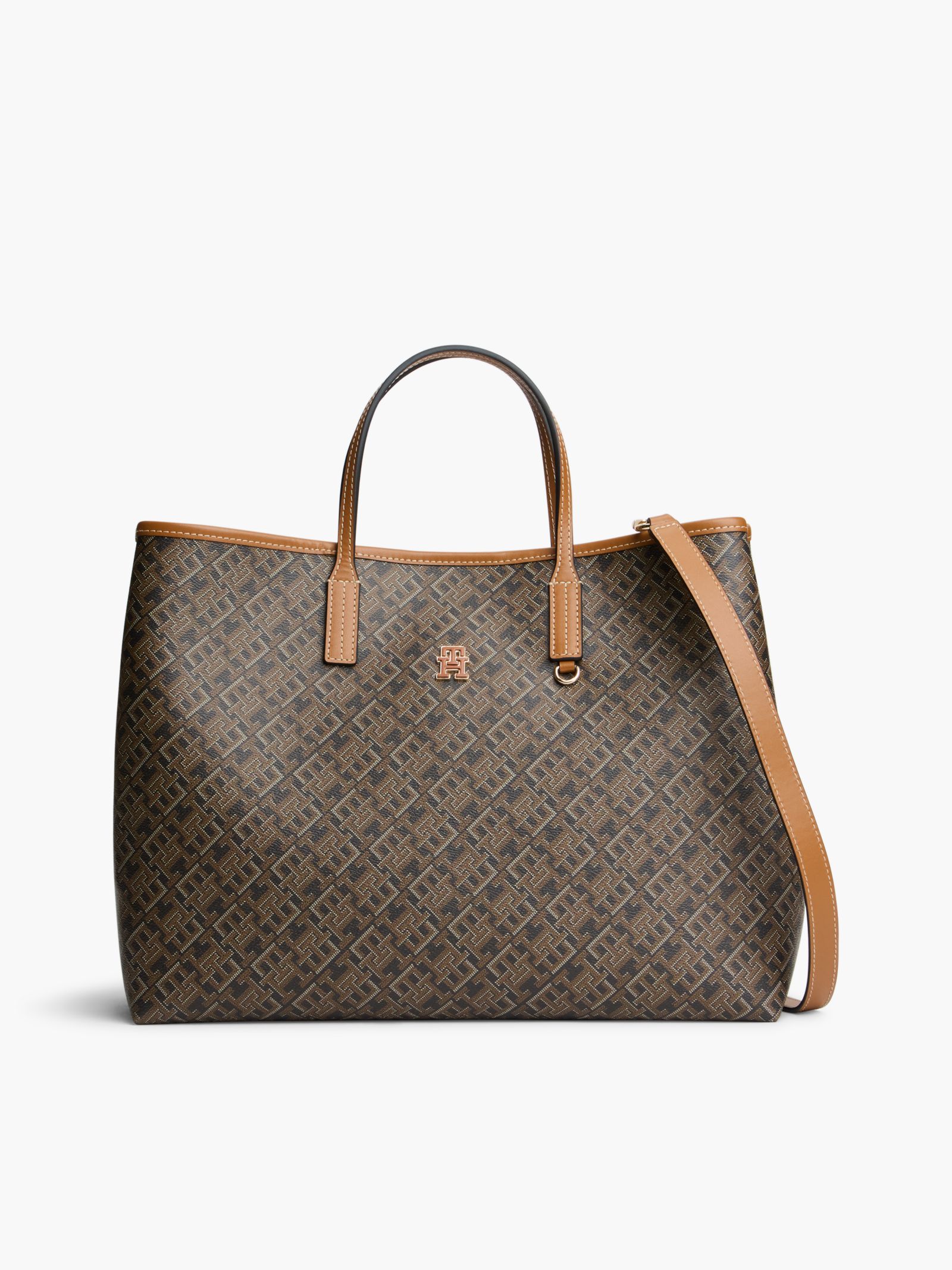 Tommy Hilfiger TH Monoplay crossbodytas in bruin